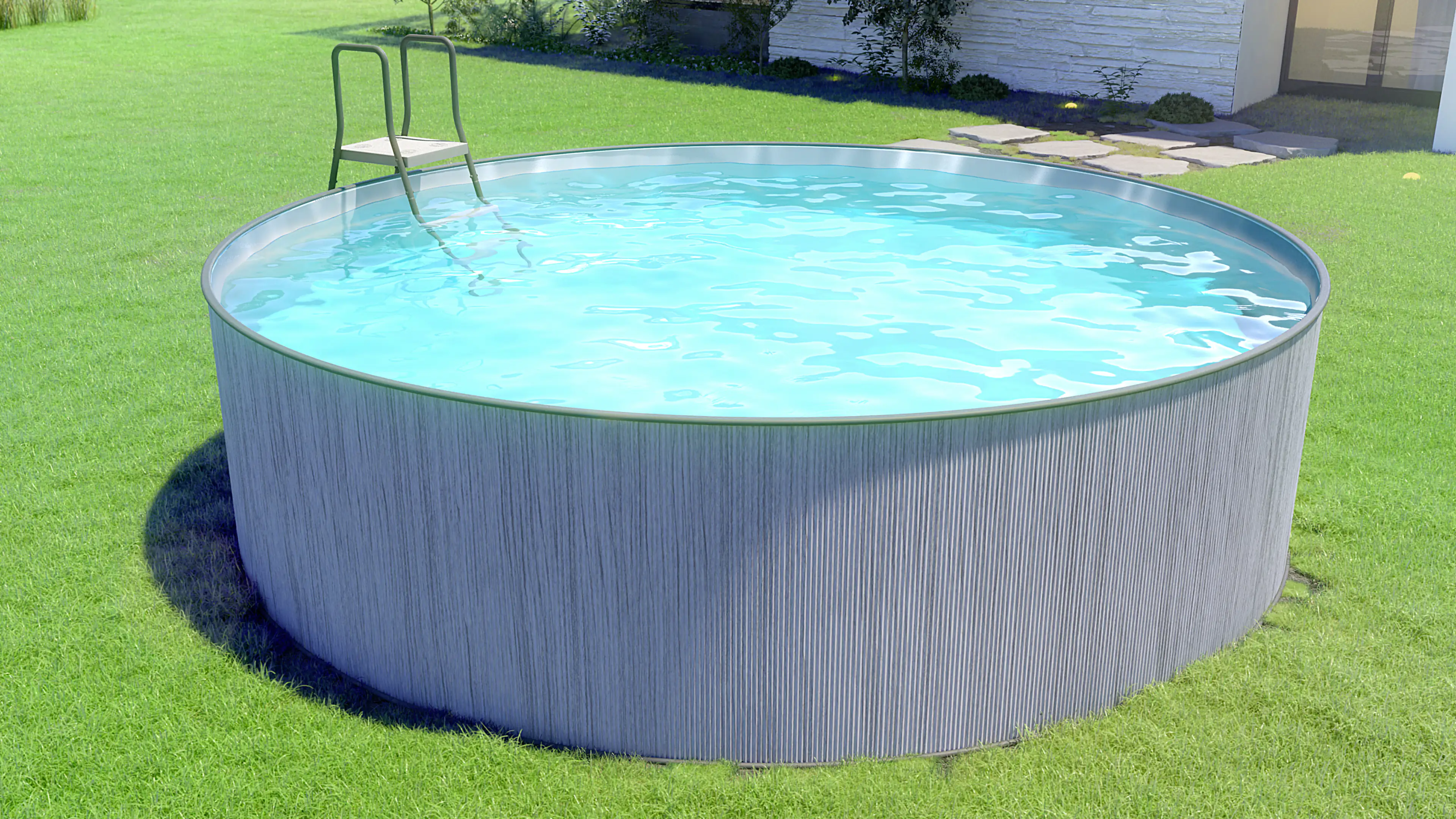 Steinbach Stahlwandpool New Splasher Secure grau Ø 3,50 x 0,90 m Steinbach Stahlwandpool New Splasher Secure grau Ø 3,50 x 0,90 m