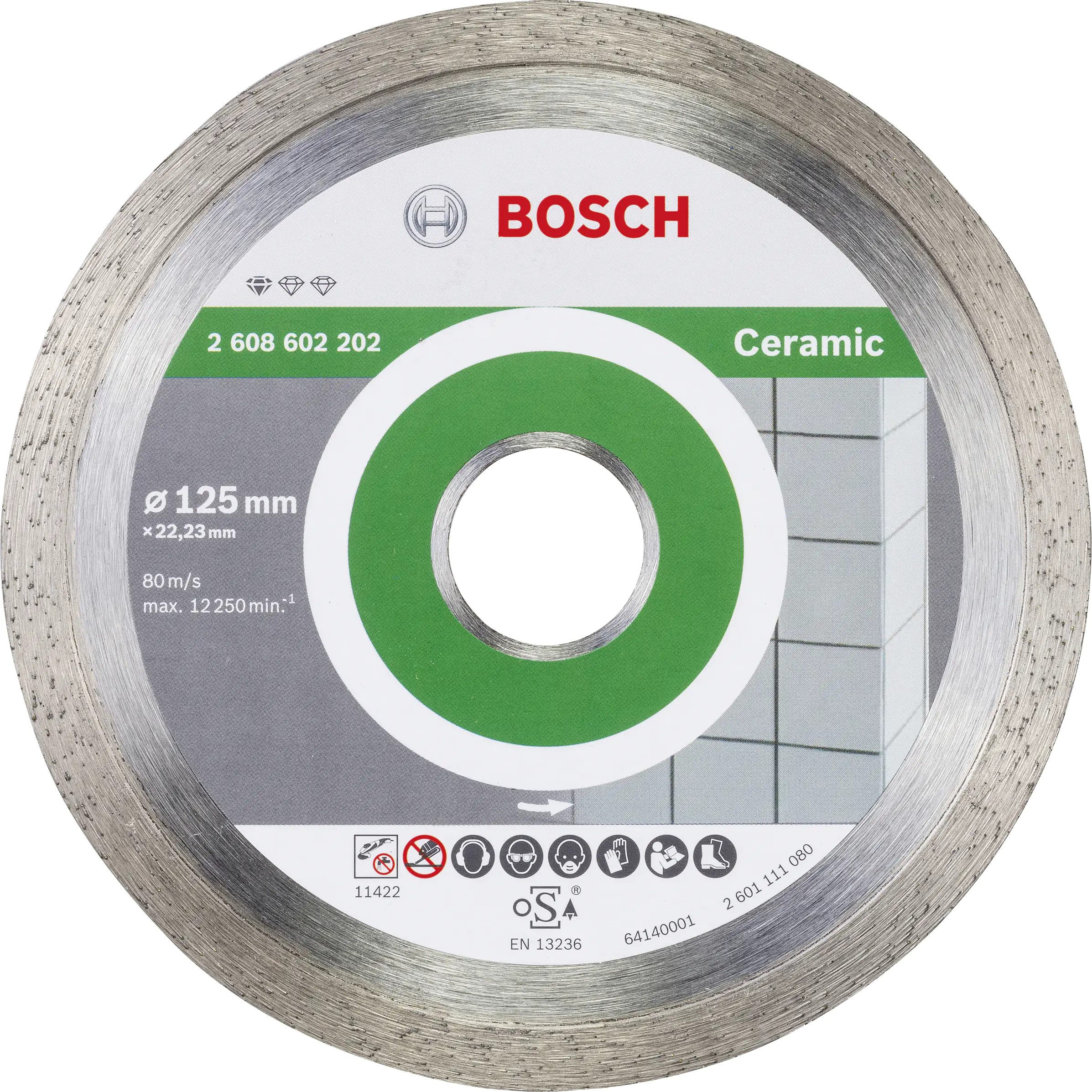 3165140441308 Bosch Diamant Keramik Trennscheibe Ø 125 mm Bohrung 22,23 mm