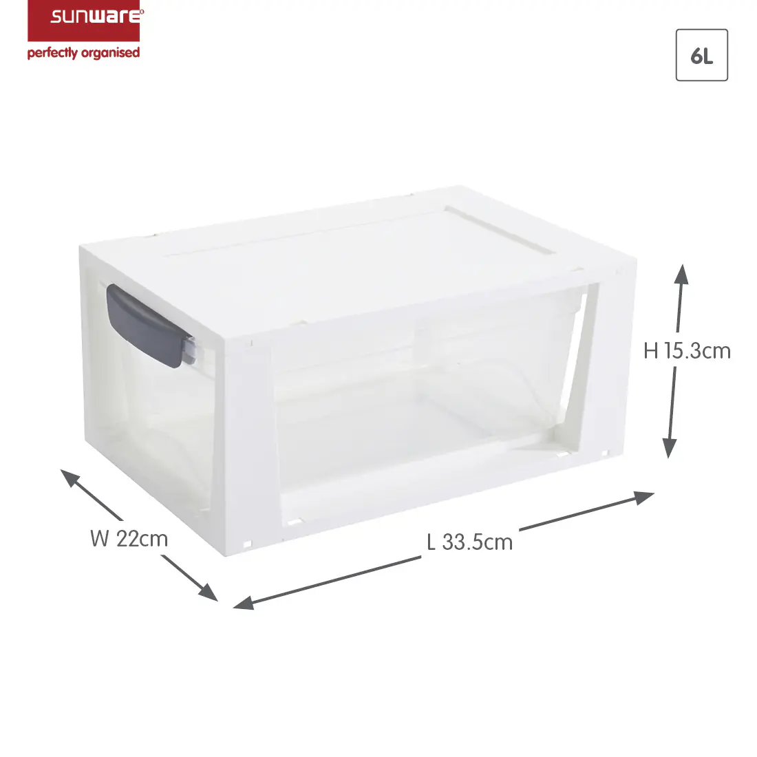 Sunware Omega Drawer unit 6L transparent weiß Sunware Omega Drawer unit 6L transparent weiß