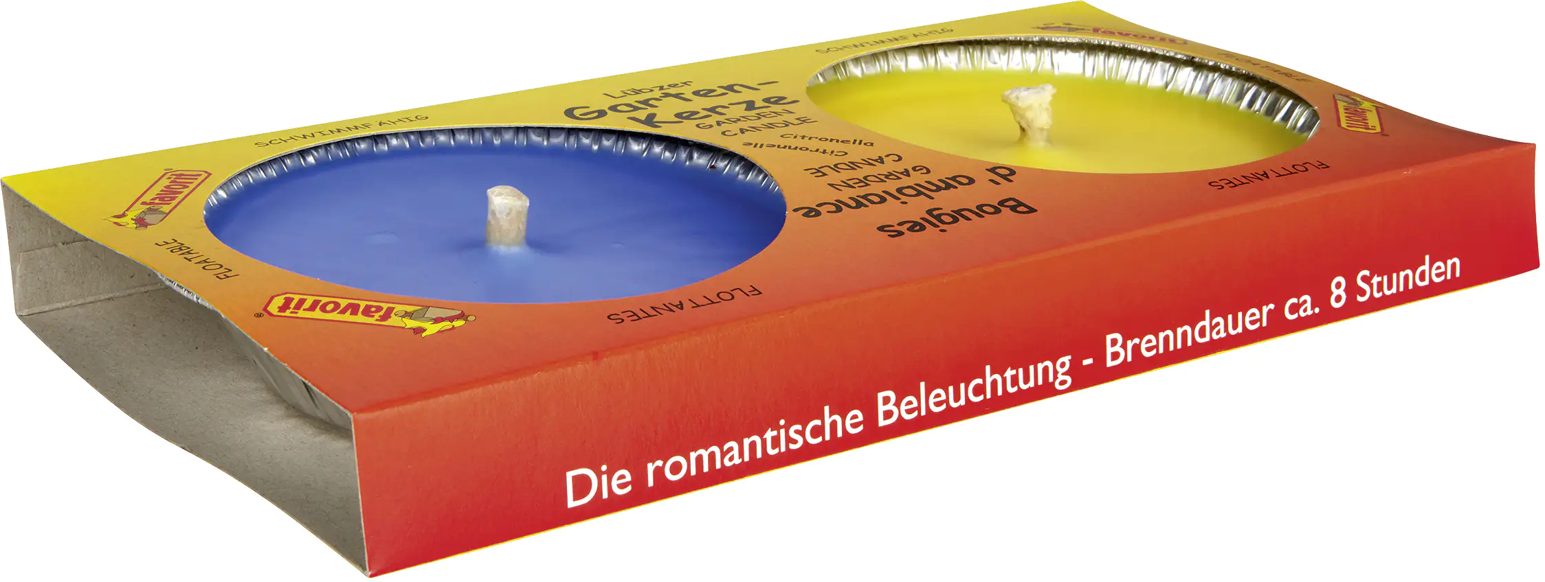 Favorit Schwimmkerze mit Citronella Wachs 2er Pack, bunt, Ø 110 mm