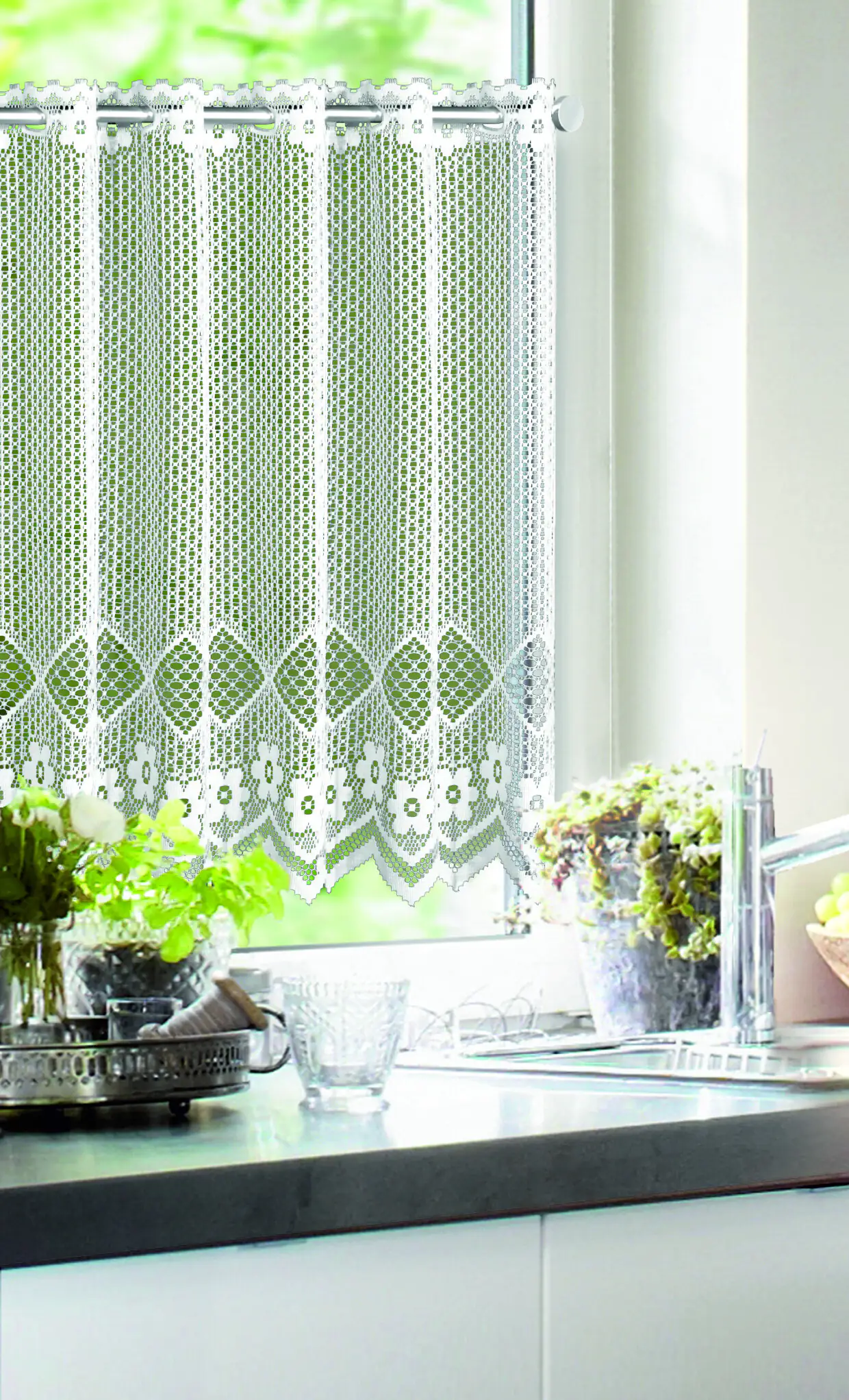 Neusser Collection Cafehausgardine Alinde weiß, 60 x 160 cm