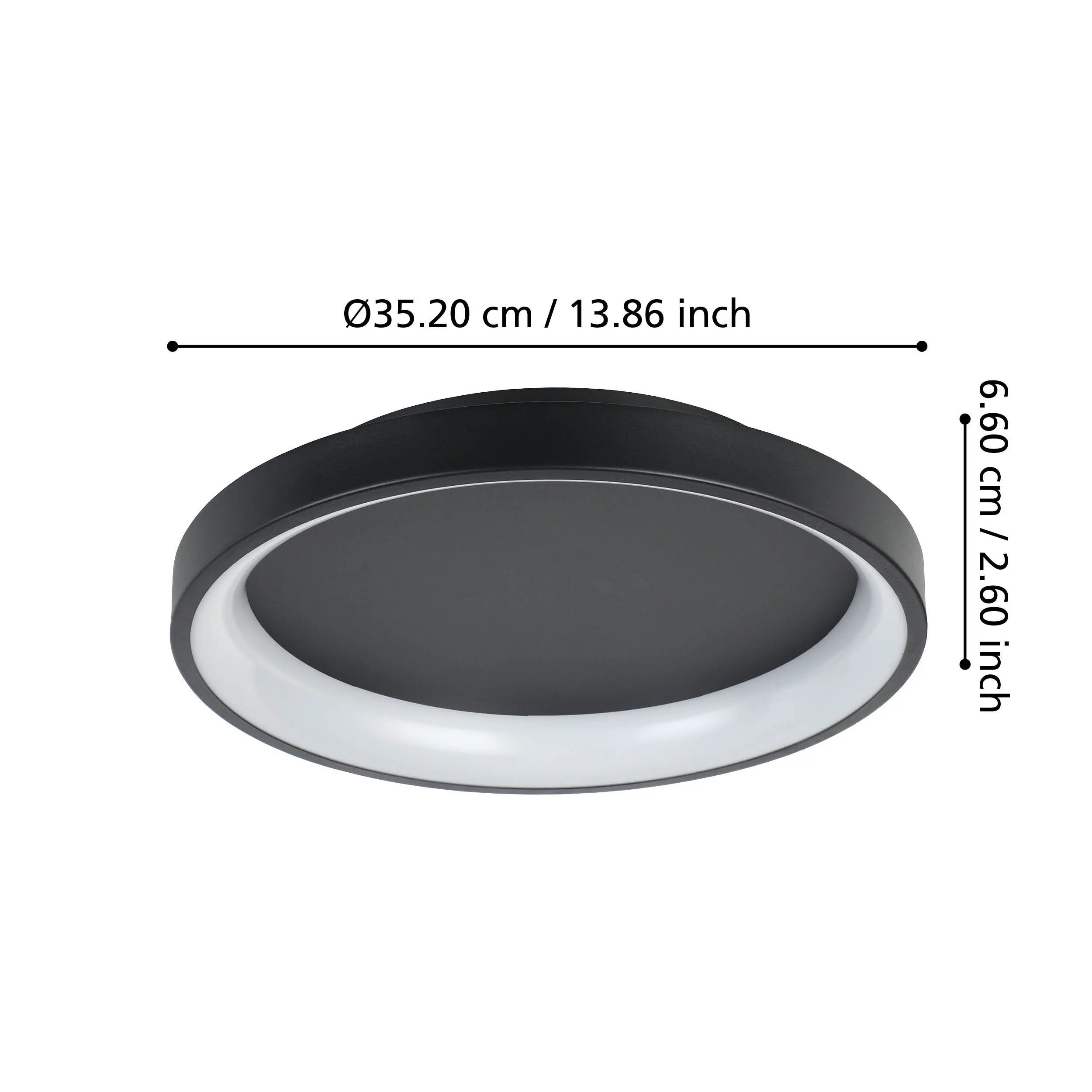 Eglo LED Deckenleuchte Lorezello-Z schwarz Ø 35 x 8 cm warmweiß-kaltweiß dimmbar Eglo LED Deckenleuchte Lorezello-Z schwarz Ø 35 x 8 cm warmweiß-kaltweiß dimmbar