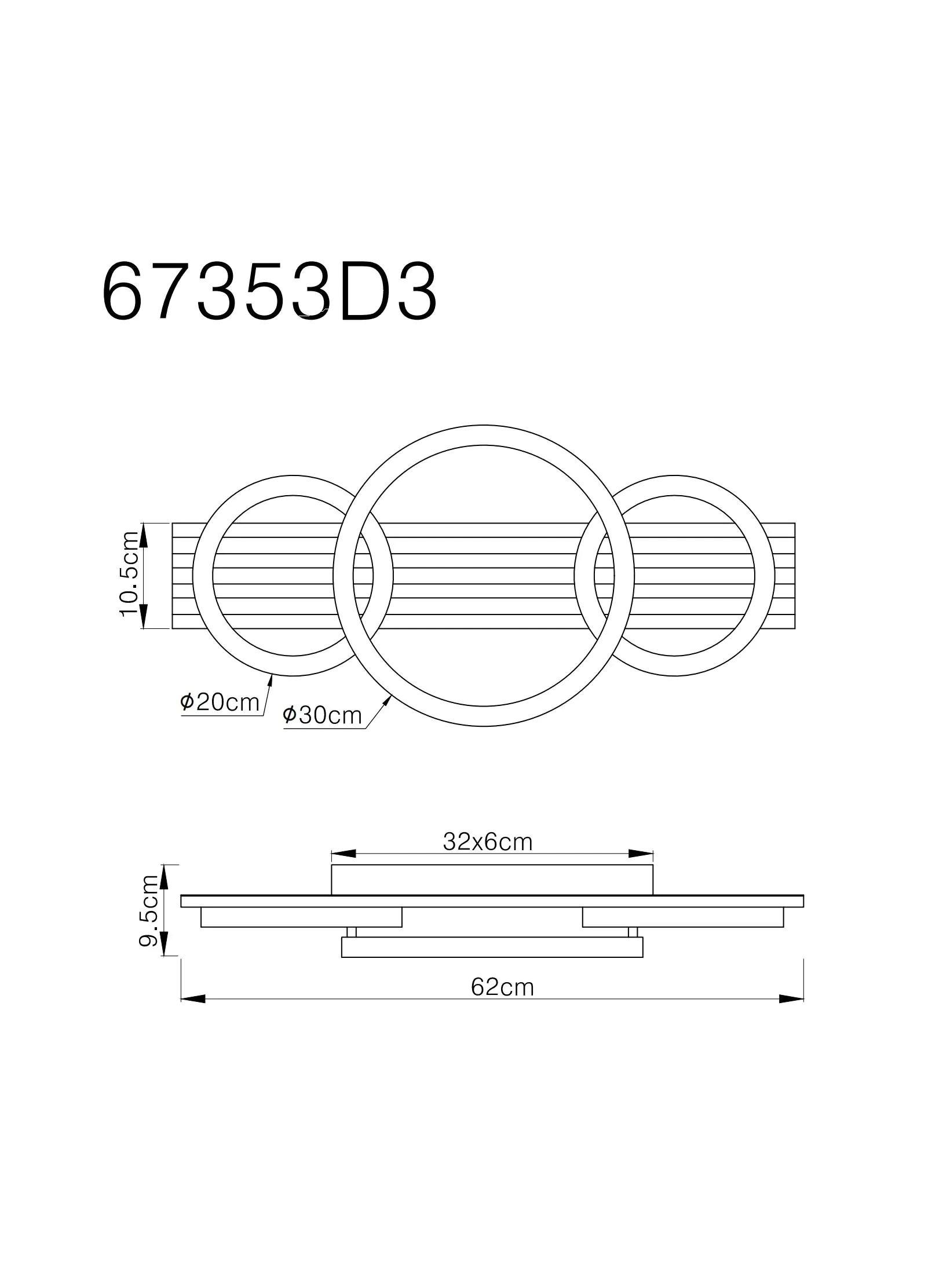 Globo LED-Deckenleuchte TISHA 3 Ringe