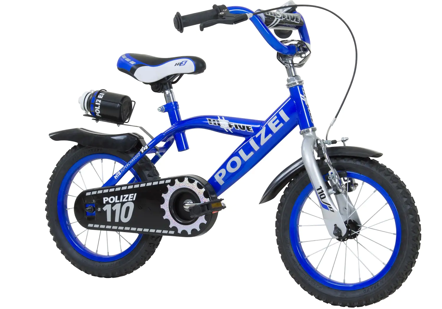 Hi5 Kinderfahrrad Polizei 16 Zoll blau/schwarz