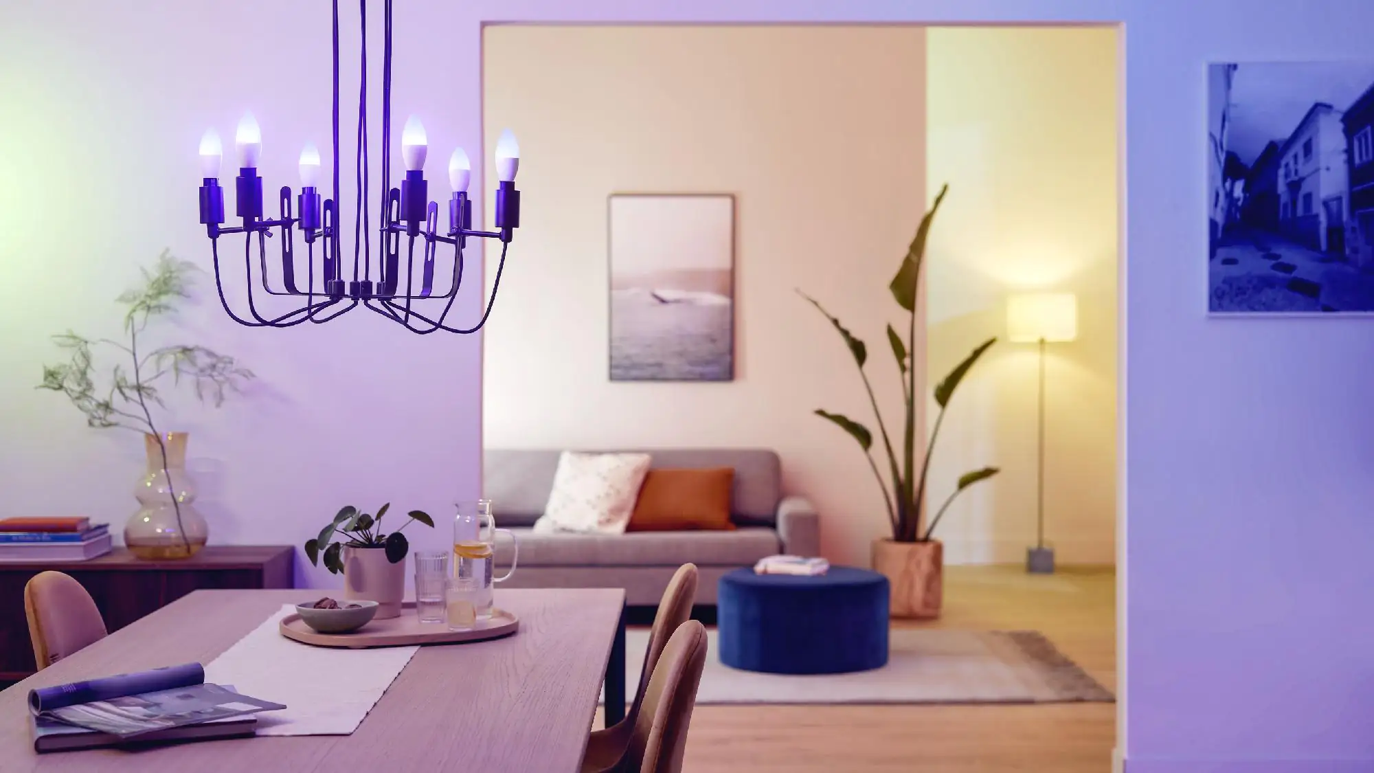 Philips Smart LED Leuchtmittel Tunable White & Color C37 E14 Kerze 4,9 W