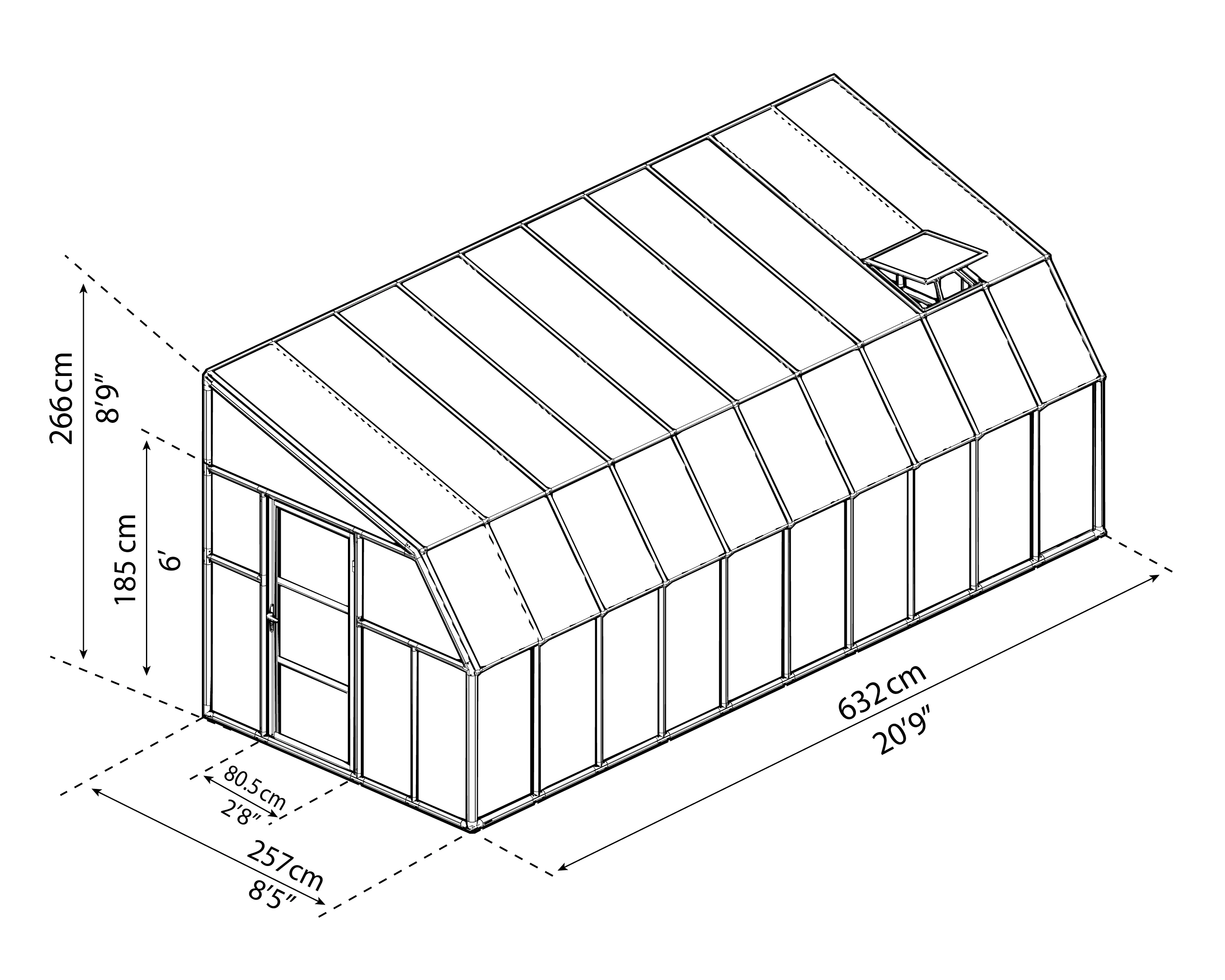 Canopia Gewächshaus Sun Room PVC weiß 632 x 257 cm