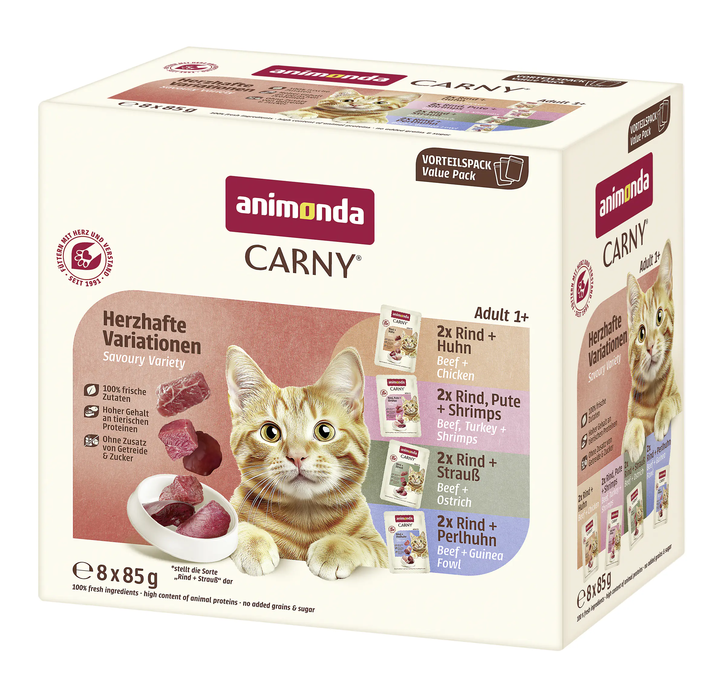 Animonda Carny Katzennassfutter Adult getreidefrei 8 x 85 g Geflügelmix