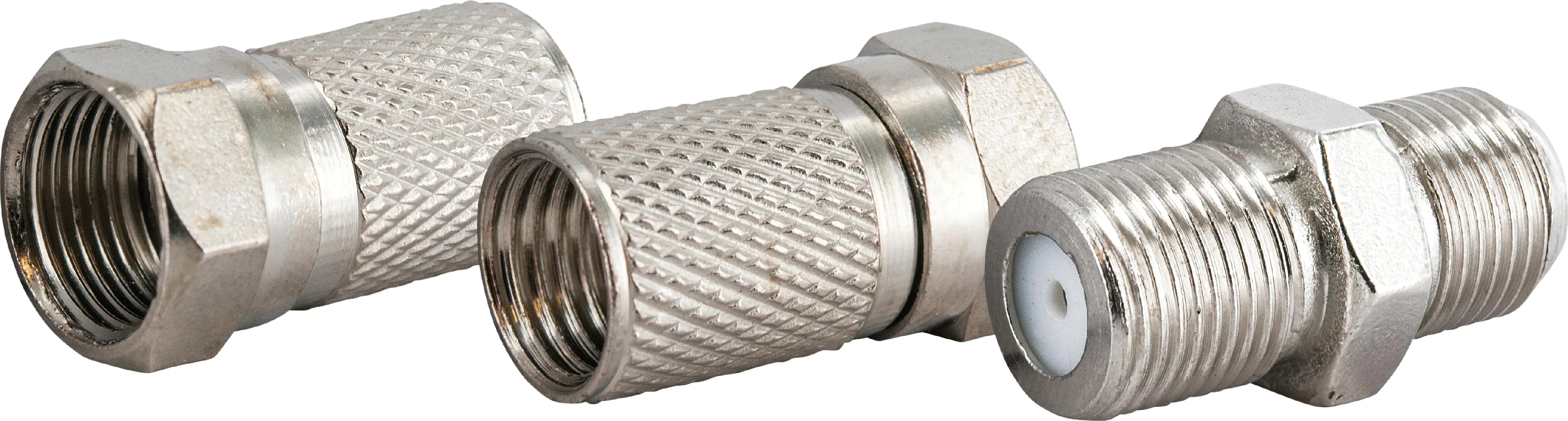 Schwaiger Koaxial Kabelverbinder Set KVBS70 531 1x F Verbinder + 2x F Stecker für Kabel mit 7mm Durc