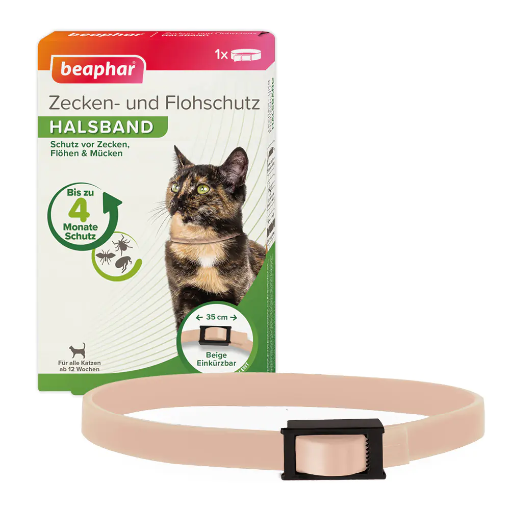 Beaphar Zecken- und Floh-Halsband für Katzen beige 35 cm