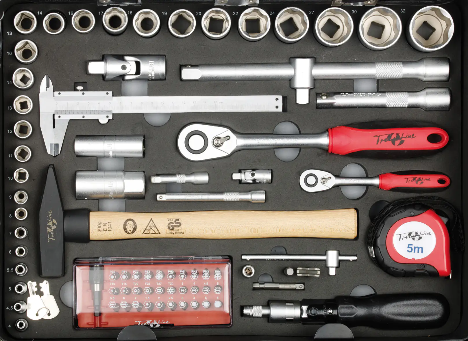 Primaster Werkzeugkoffer WK129 129-teilig 1/4" 1/2" Primaster Werkzeugkoffer WK129 129-teilig 1/4" 1/2"