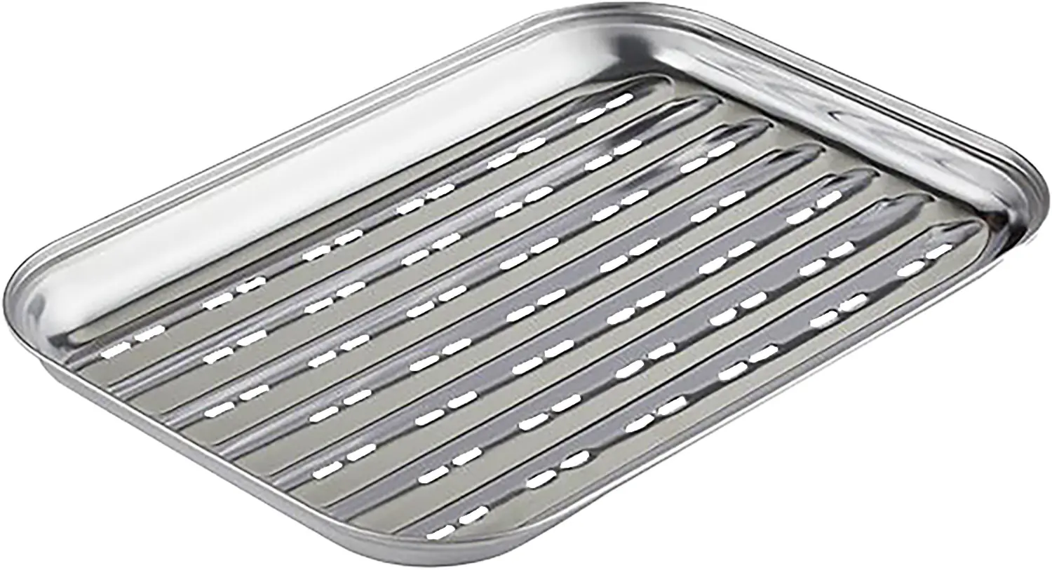 Primaster Grillschale mit Löcher Edelstahl 34 x 25 cm