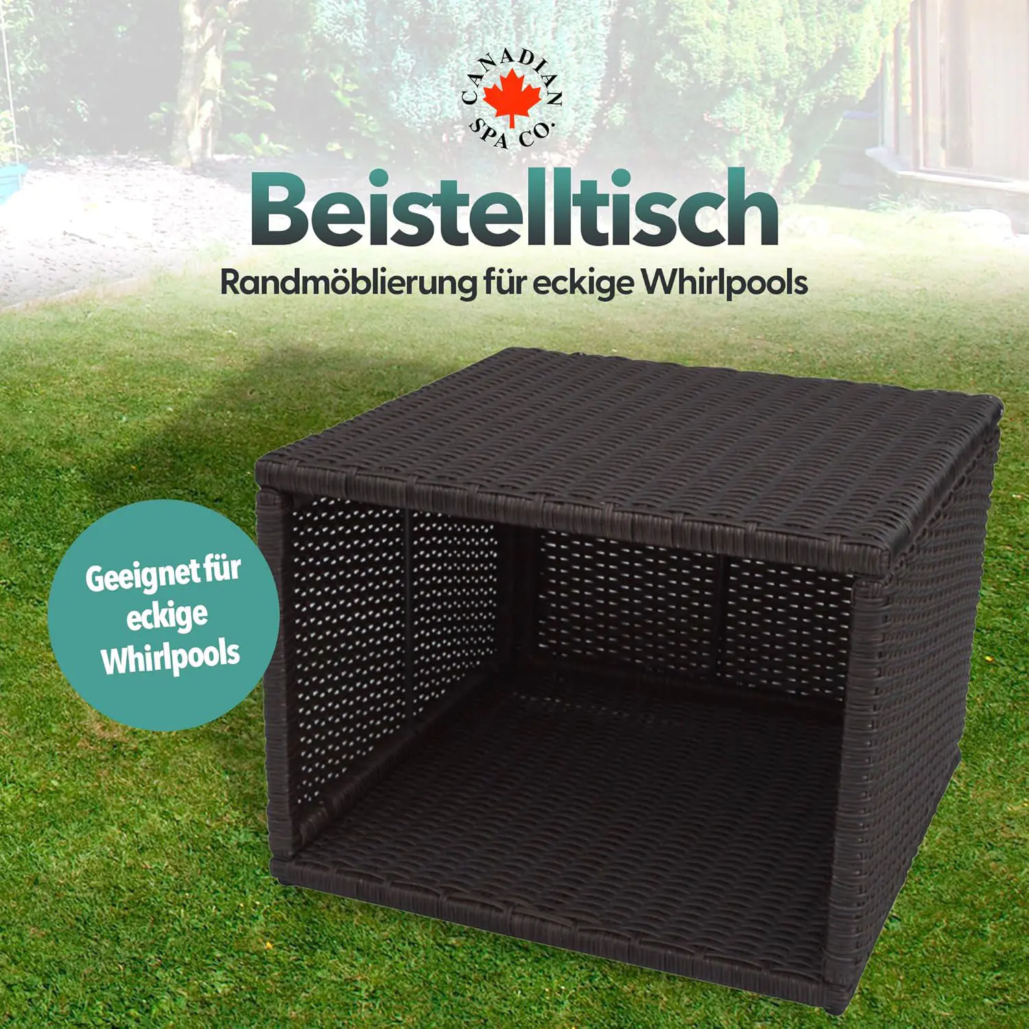 Canadian Spa Beistelltisch - für quadratische Whirlpools dunkelbraun Canadian Spa Beistelltisch - für quadratische Whirlpools dunkelbraun