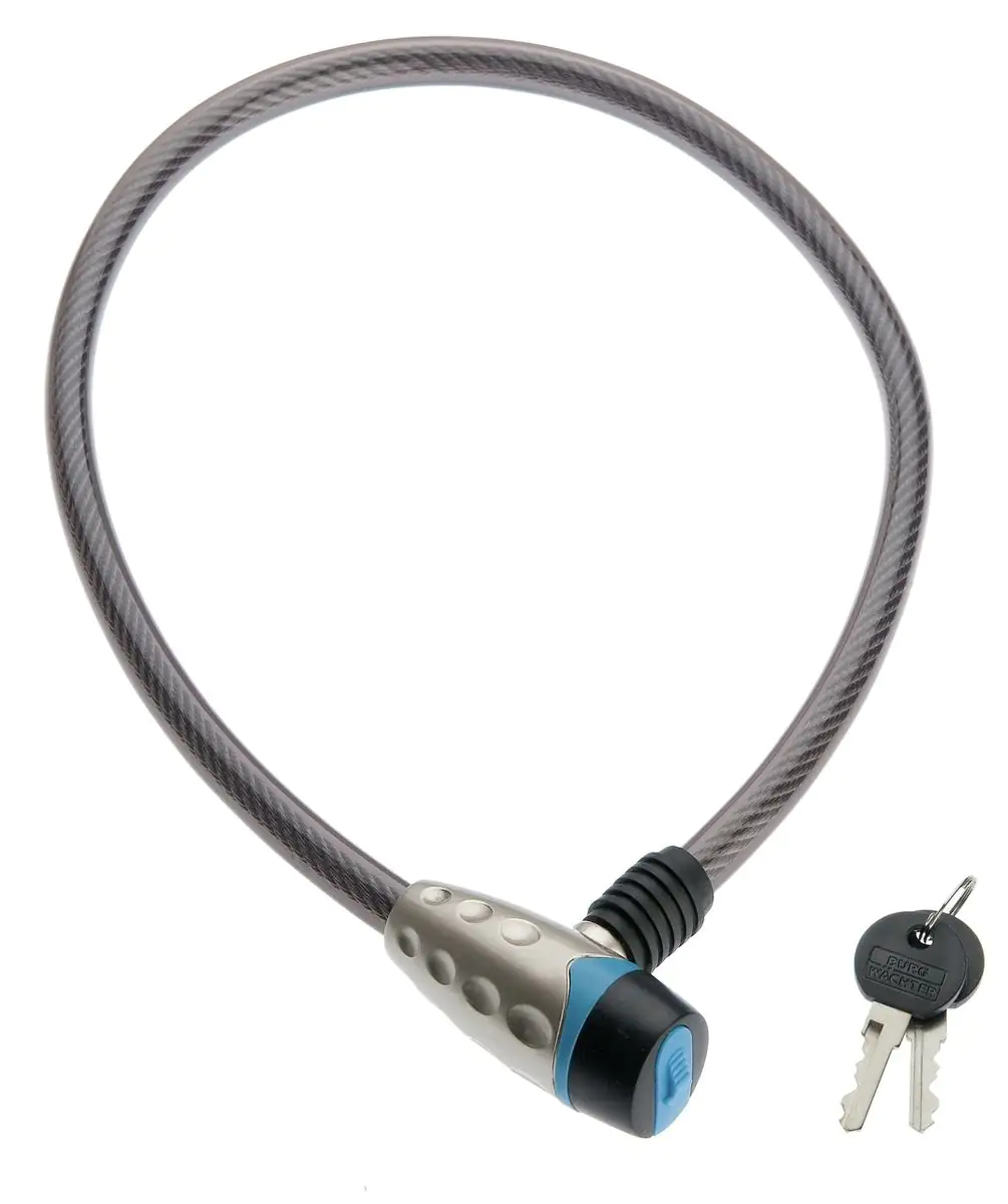 Burg Wächter Seilschloss 550 80 800mm Ø 15mm schwarz/blau oder schwarz/rot