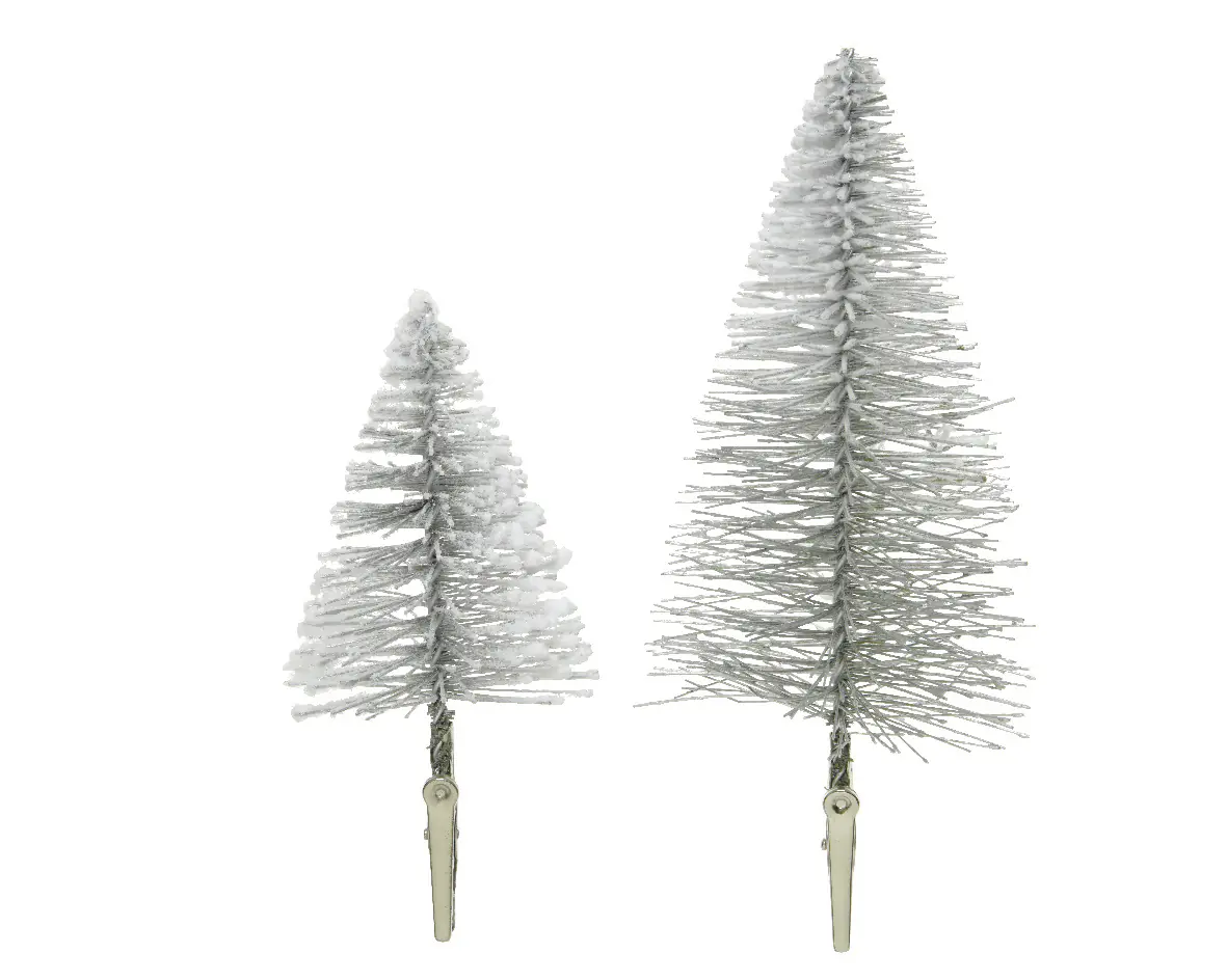 Kaemingk Bürsten Minibaum am Klipp grau 27 cm