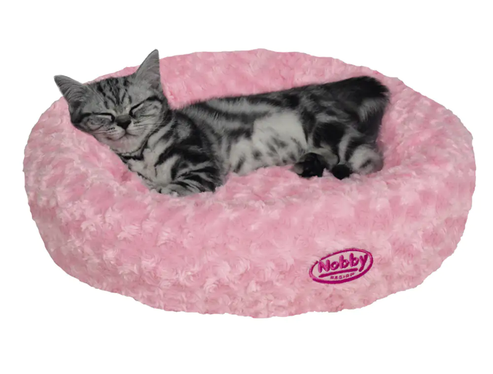 Nobby Kuschelbett Donut Arusha rund Ø 45 cm pink