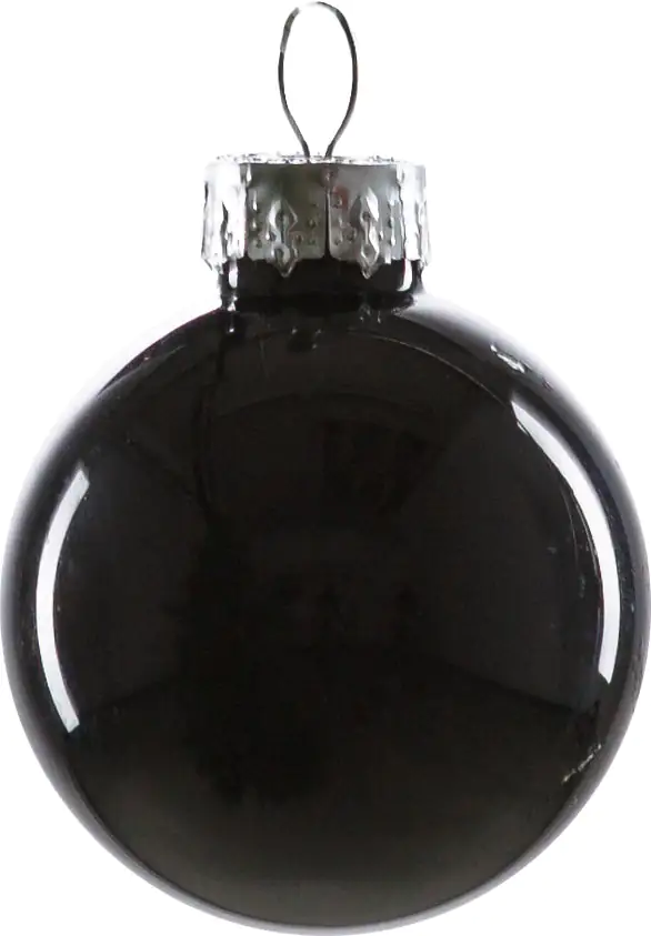 2076601553168_02 TrendLine Weihnachtskugeln aus Glas Ø 3,5 cm schwarz 16 Stück\n