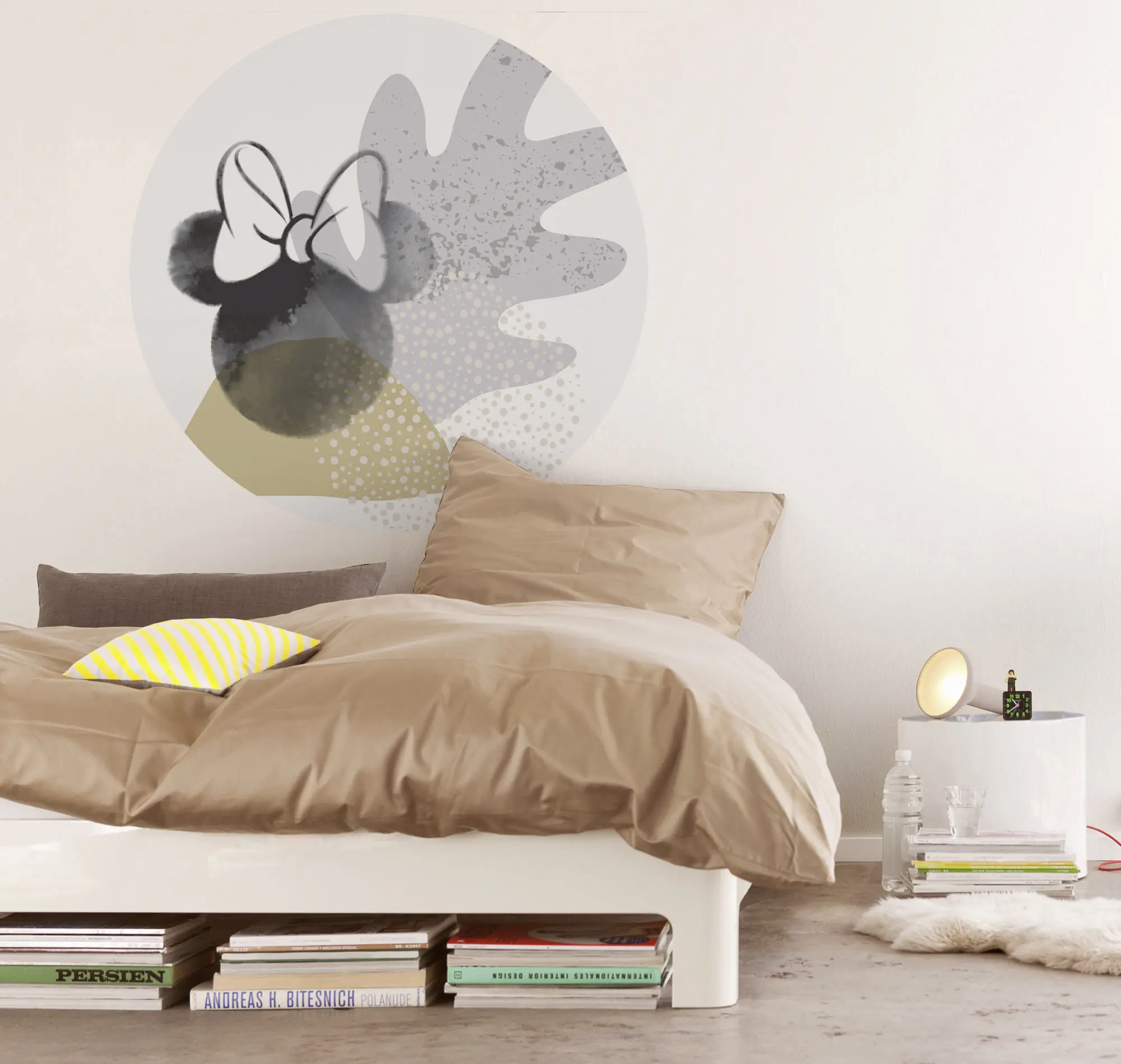 Komar Vlies Fototapete Dot Minnie Loop Art Ø 128 cm, selbstklebend