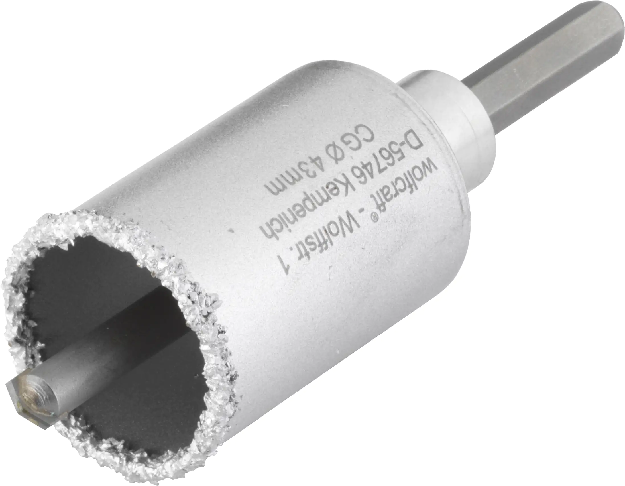 Wolfcraft Bohrkranz Ø 43 mm Hartmetall inkl. Schaft und Bohrer