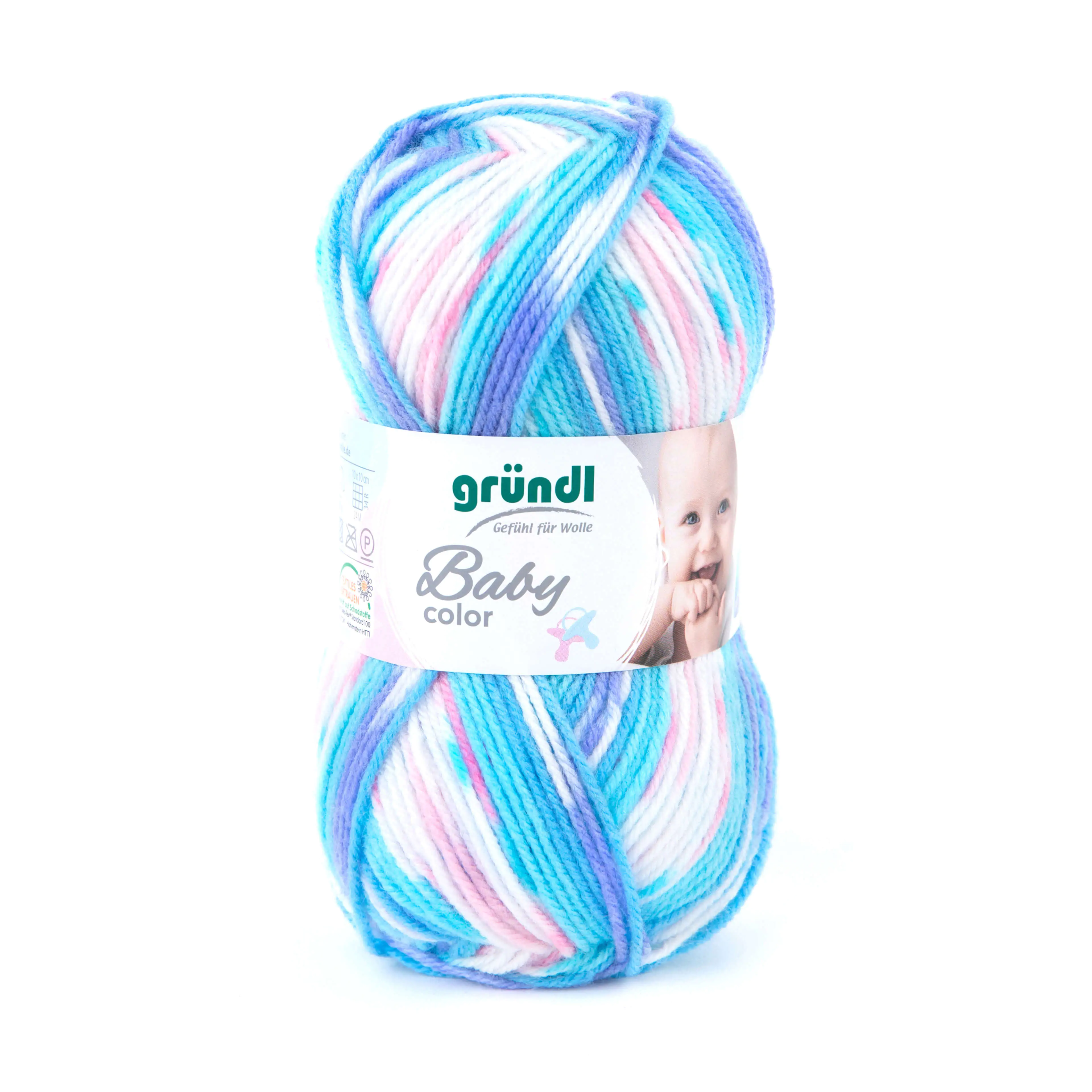 4036014150758 Gründl Wolle Baby color 50 g türkis multicolor