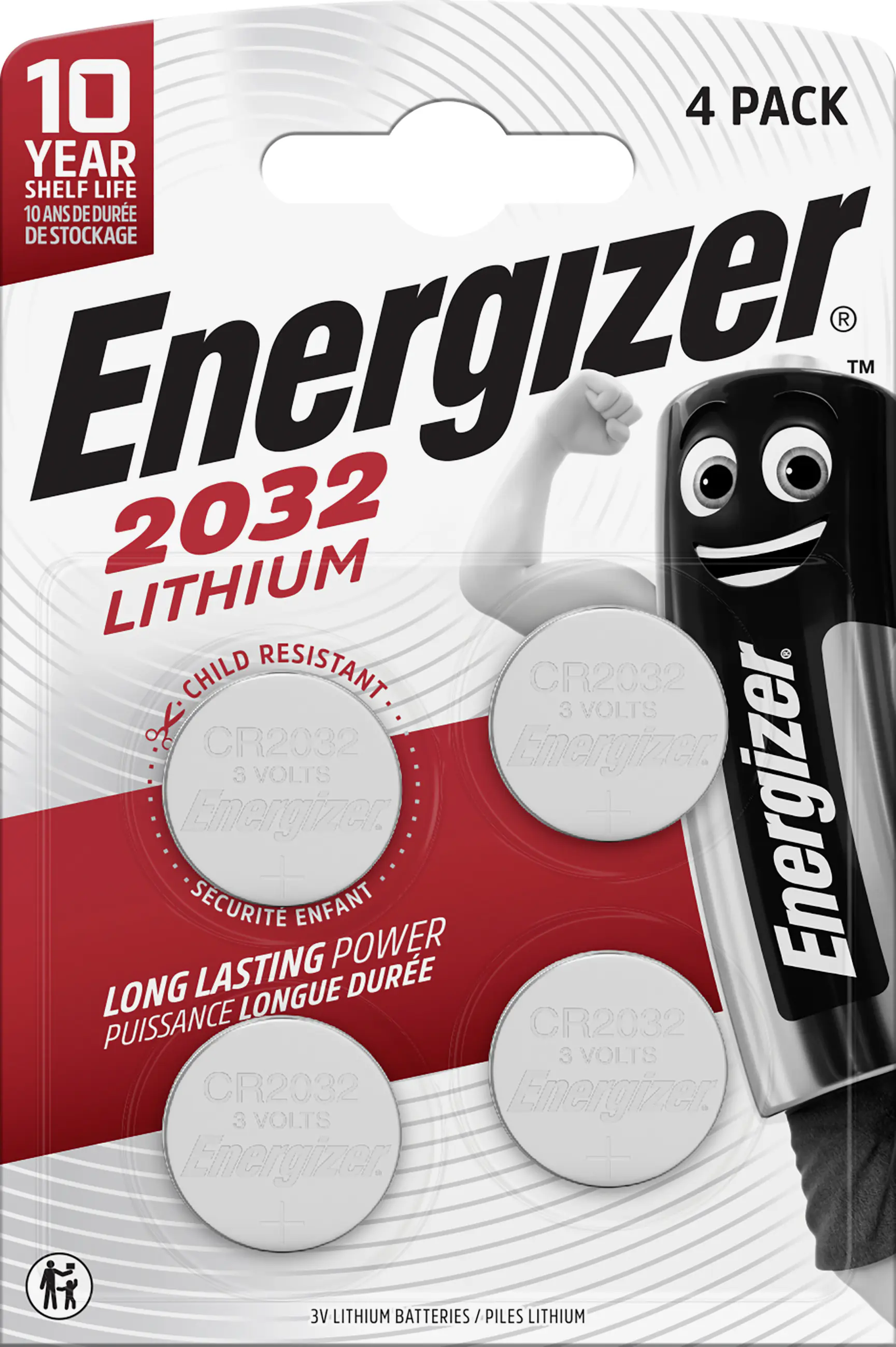 Energizer Knopfzelle CR 2032 Lithium 4er Pack