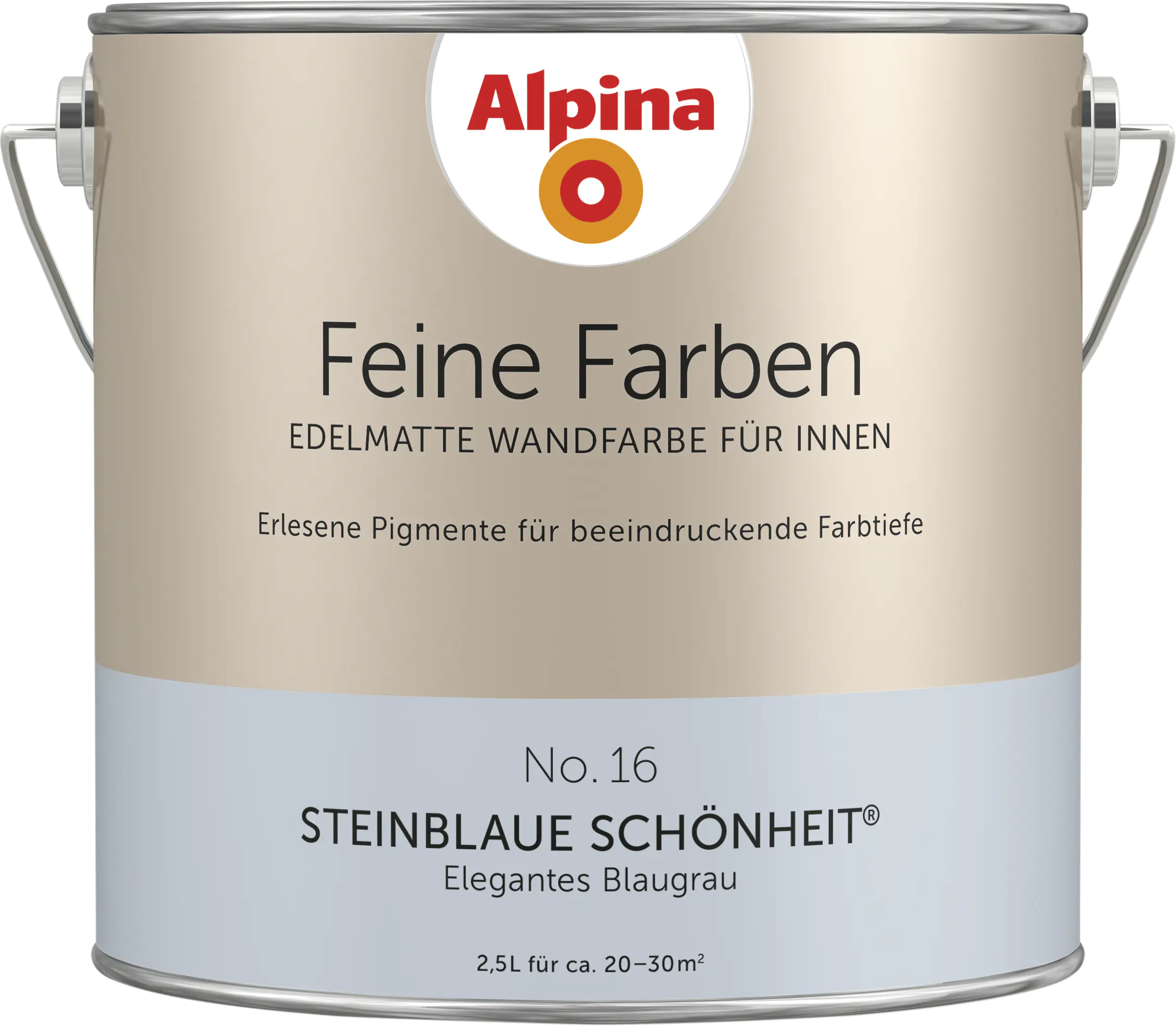Alpina Feine Farben No. 16 Steinblaue Schönheit 2,5 L elegantes blaugrau edelmatt Alpina Feine Farben No. 16 Steinblaue Schönheit 2,5 L elegantes blaugrau edelmatt
