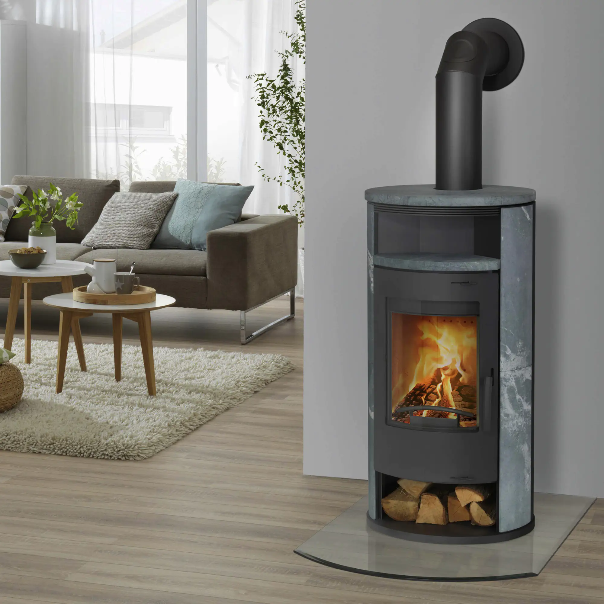 Thermia Kaminofen Passat Naturstein grau 7 kW Thermia Kaminofen Passat Naturstein grau 7 kW