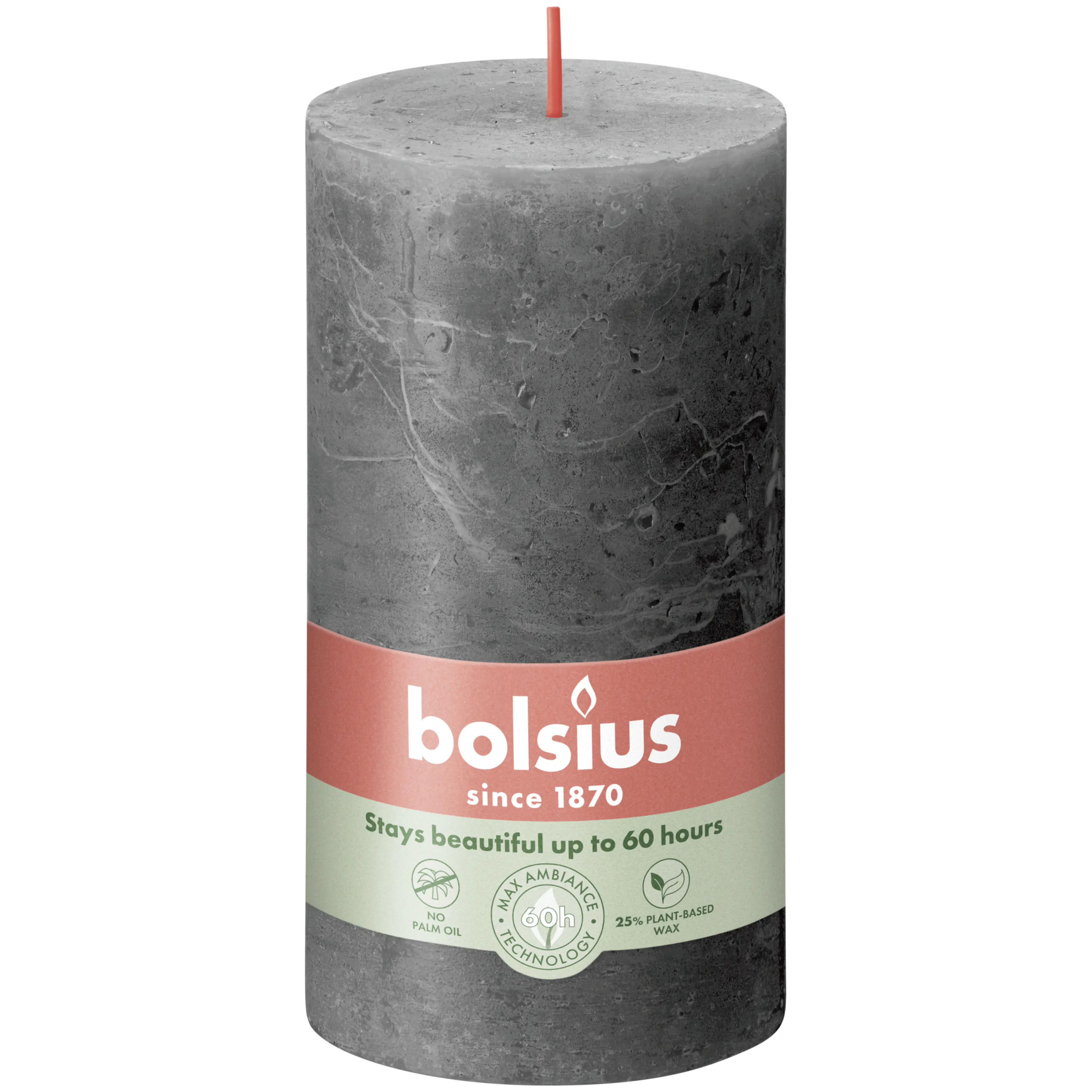 Bolsius Rustik Stumpenkerze stürmisches grau, Höhe: 13 cm, Ø 6,8 cm Bolsius Rustik Stumpenkerze stürmisches grau, Höhe: 13 cm, Ø 6,8 cm