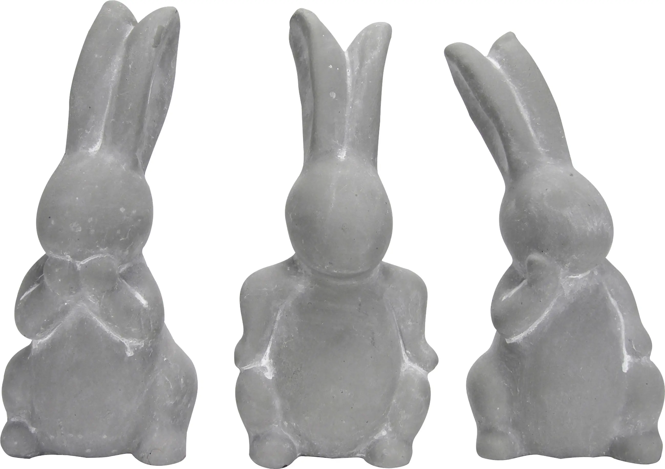 Dekofigur Hase Zement 11 cm grau
