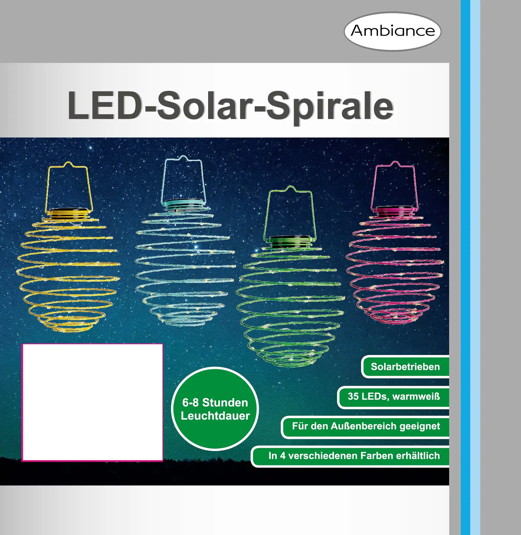 Ambiance Solar Spirale LED Ø 22 x 37 cm
