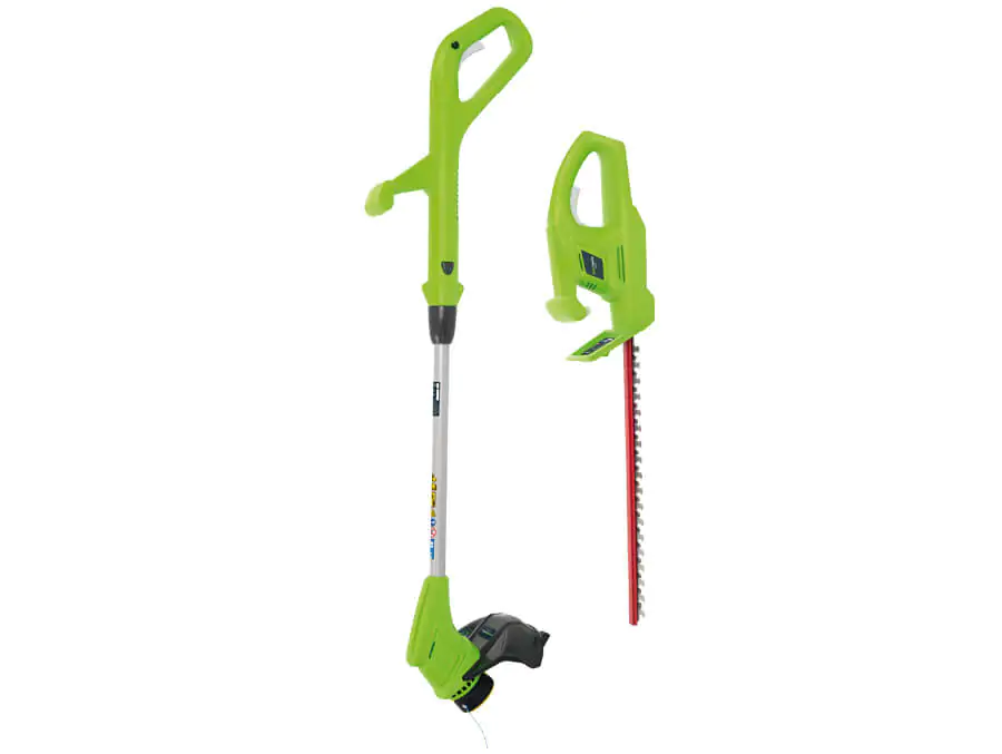 Greenworks Akku-Gartengeräte-Set 24 V Trimmer+ Heckenschere solo