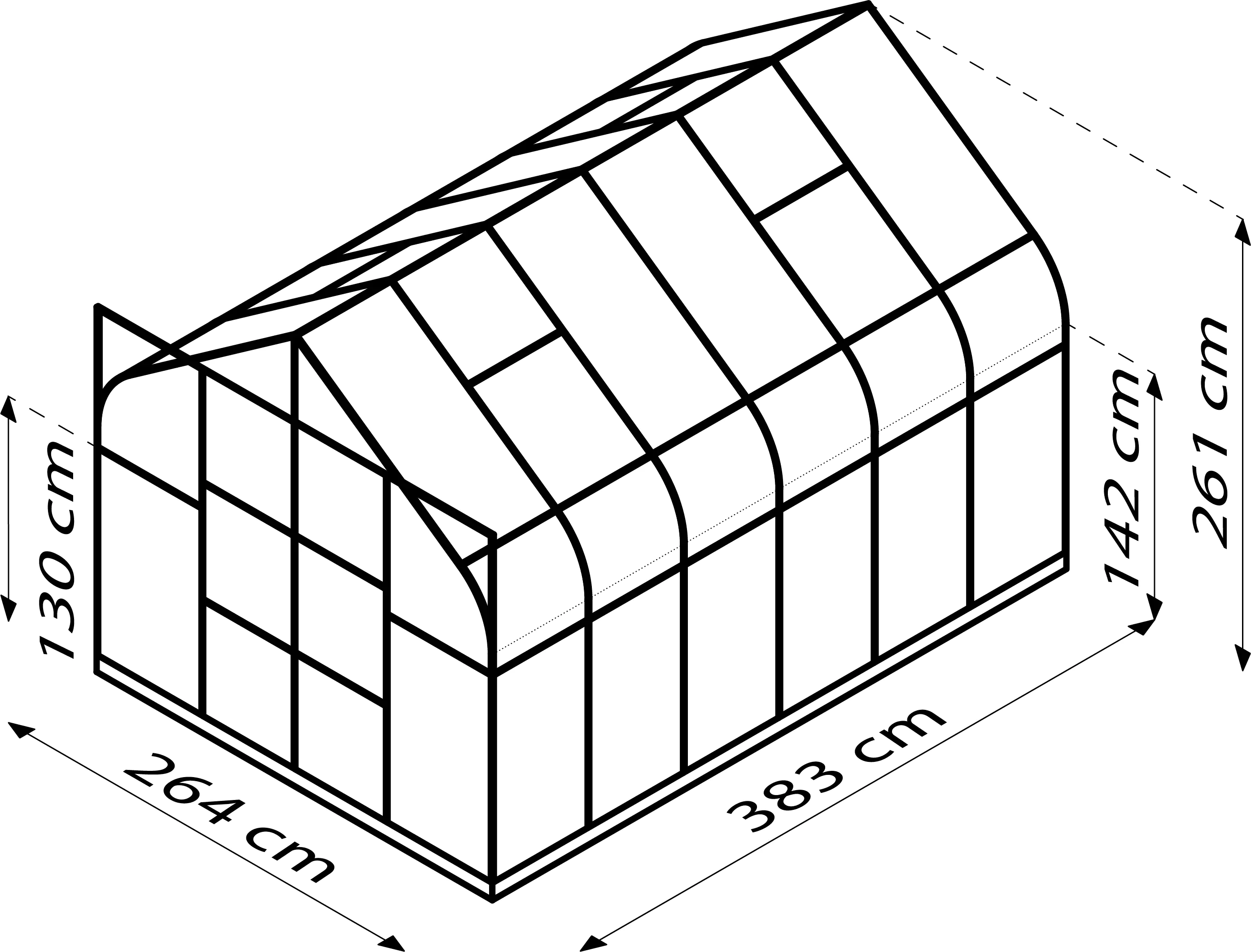 Vitavia Gewächshaus Dione 9900 schwarz 2,64 x 3,83 x 2,55 m