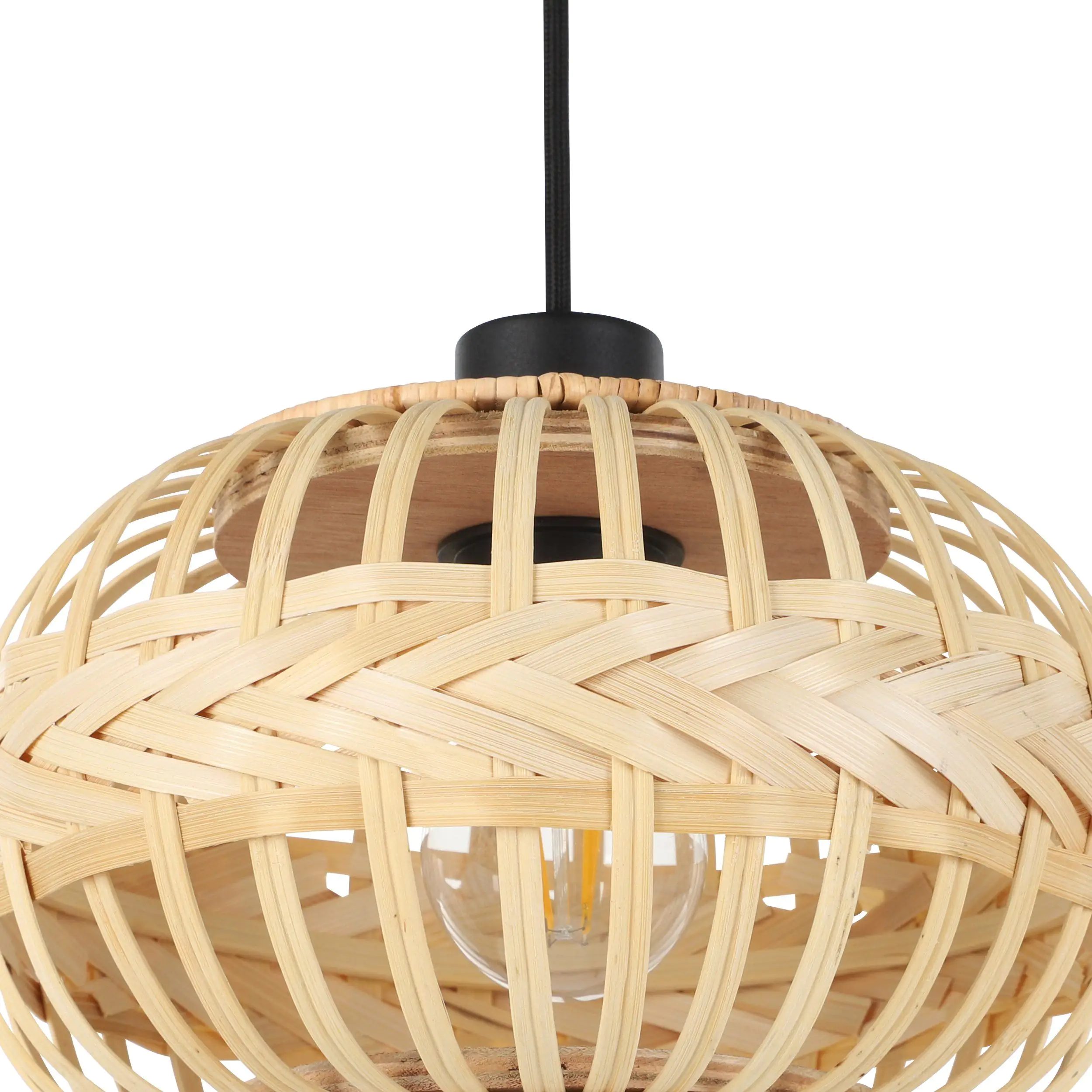 Eglo 3er Pendelleuchte Amsfield 1 schwarz natur 96 x 26 x 110 cm E27