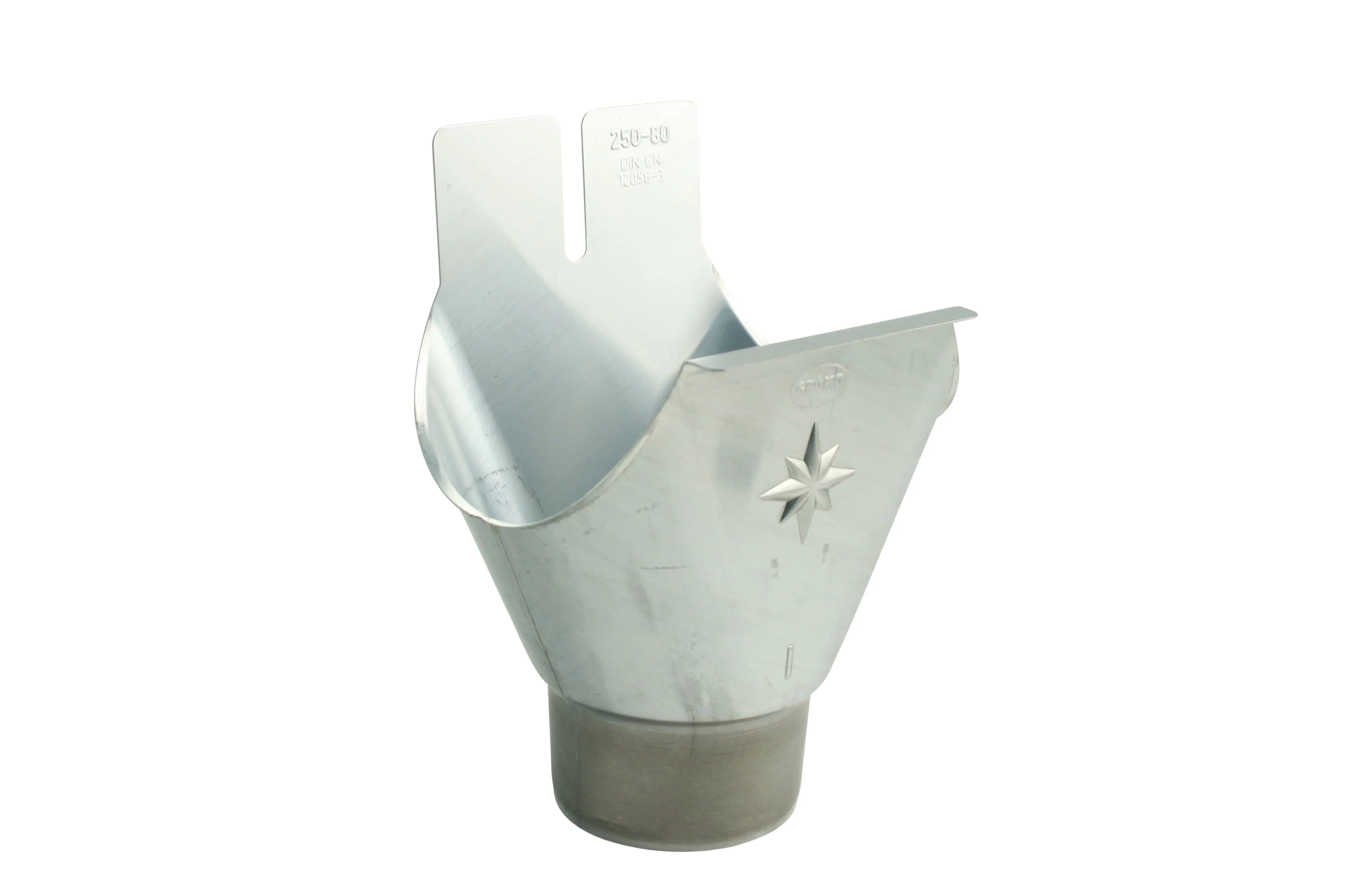 Marley Rinnenstutzen NW 125/100 mm, halbrund, titan-zink