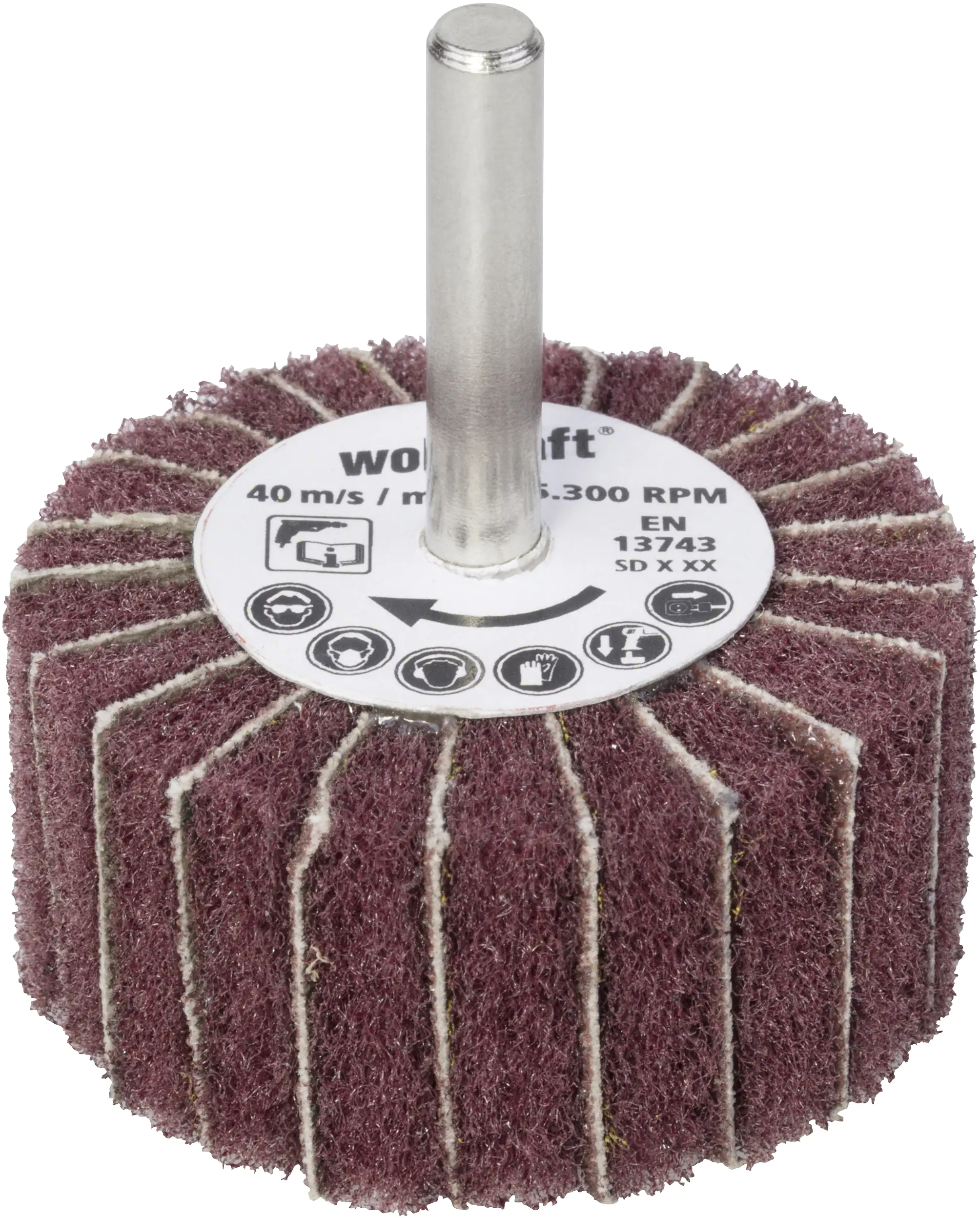 Wolfcraft Vlies-Mop K150 Ø 50 x 25 mm Schaft 6 mm