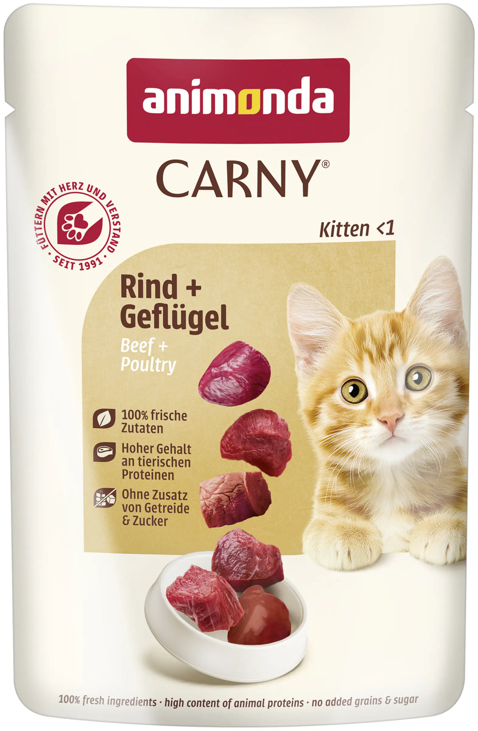 Animonda Carny Kitten Katzennassfutter getreidefrei 85 g Geflügel-Cocktail