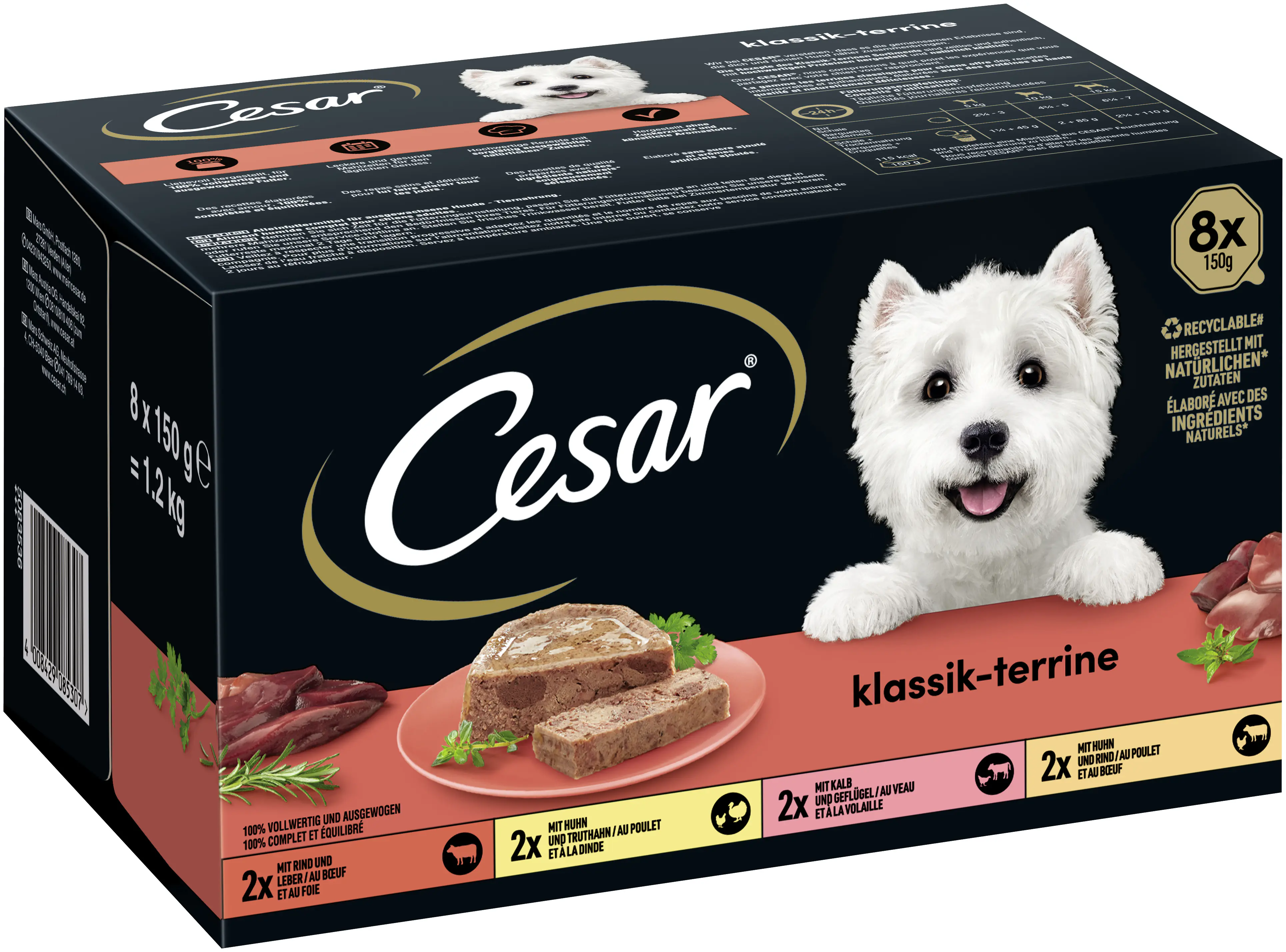 Pedigree Hundenassfutter Adult 8 x 150 g Klassiker Selektion