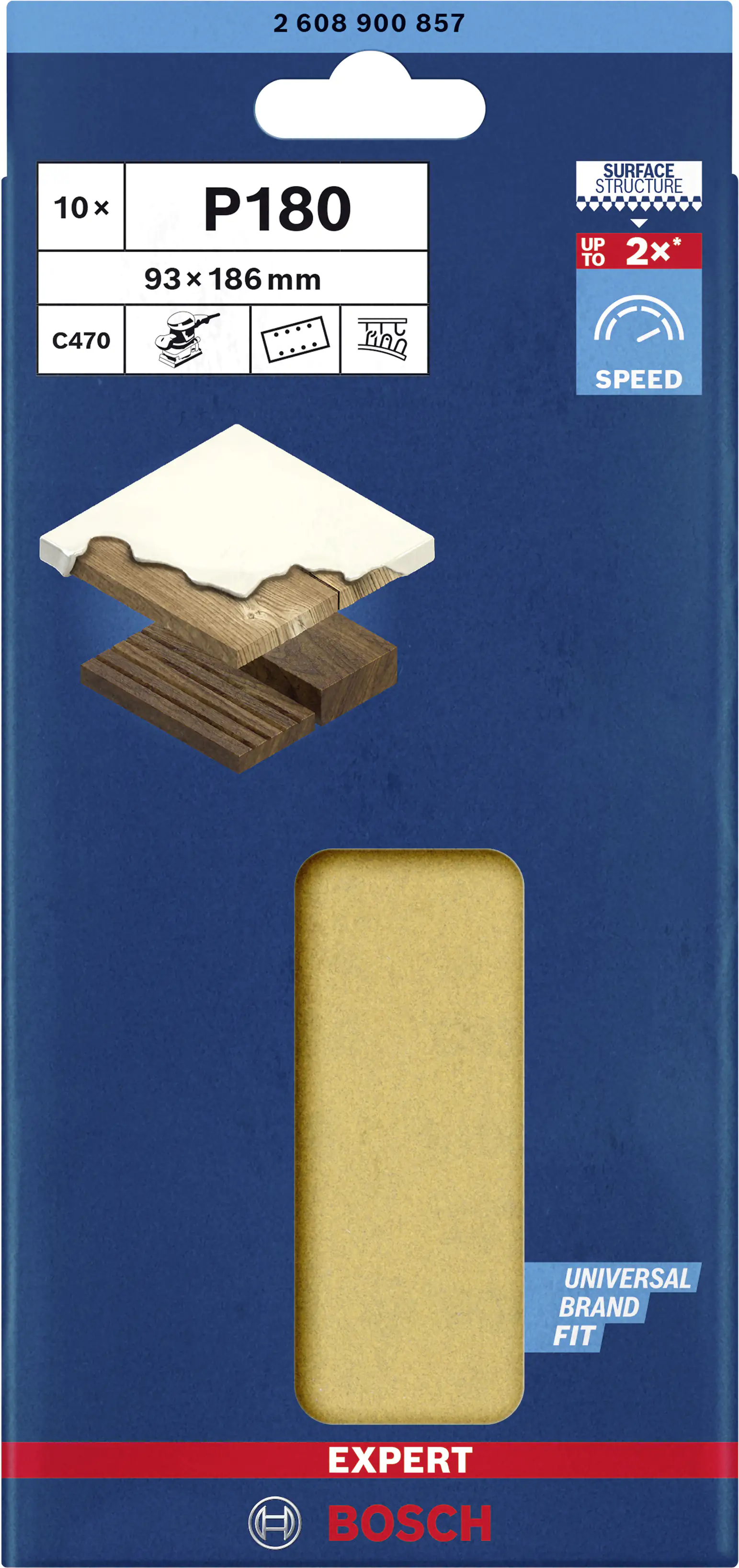 Bosch Expert Schleifpapier C470 93 x 186 mm G 180 10 Stück