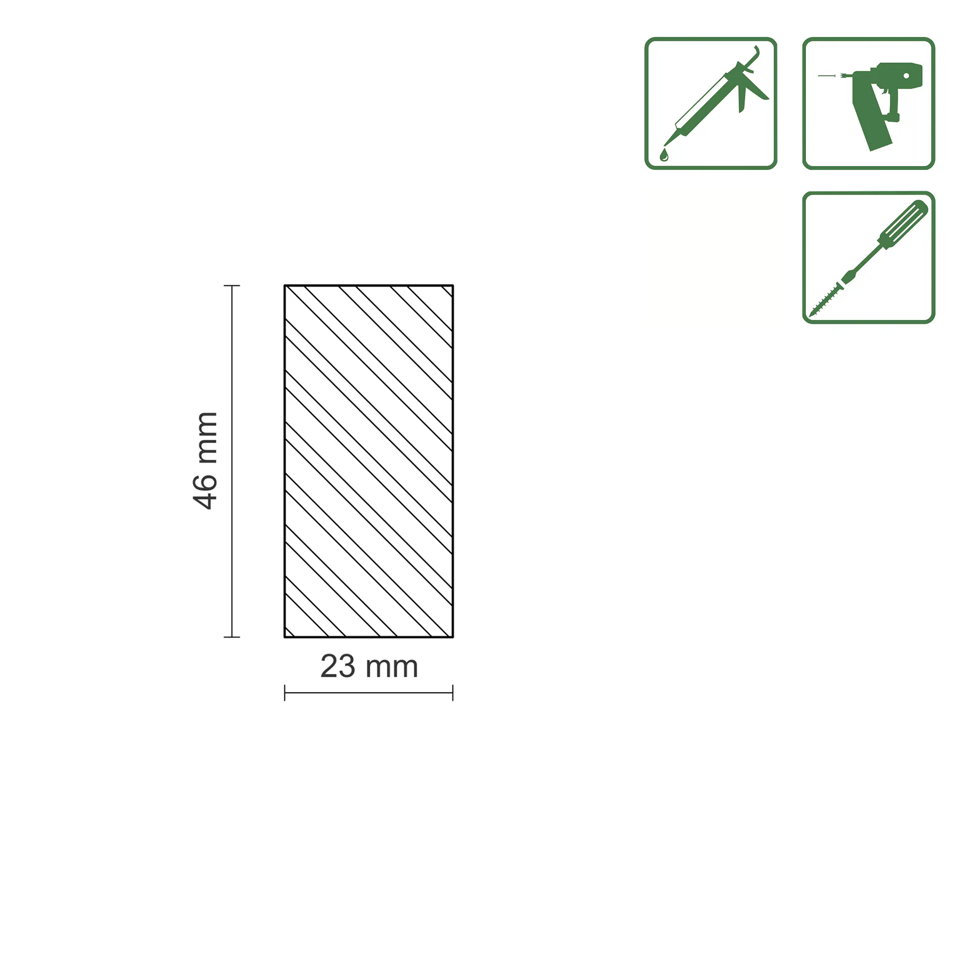 FN Neuhofer Flachleiste 100 cm 46 x 23 mm Fichte/Kiefer