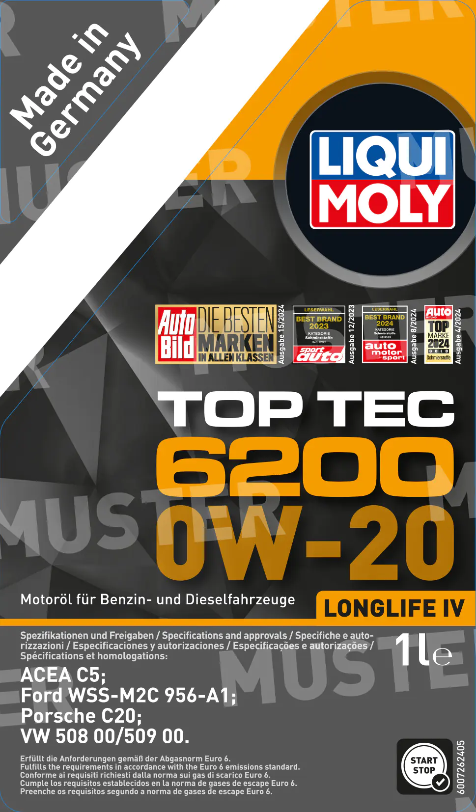 Liqui Moly Motoröl Top Tec 6200 0W-20 1 L Liqui Moly Motoröl Top Tec 6200 0W-20 1 L