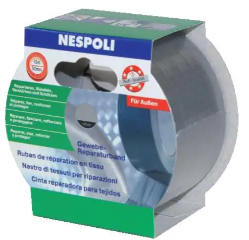 Nespoli Gewebe-Reparaturband 50 mm x 10 m, silber