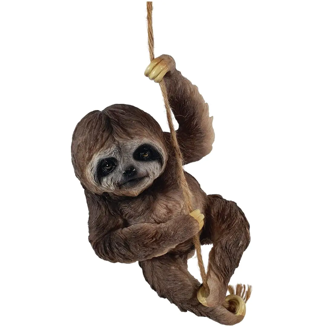 Dekofigur Faultier hängend 30 x 20,5 x 15 cm braun