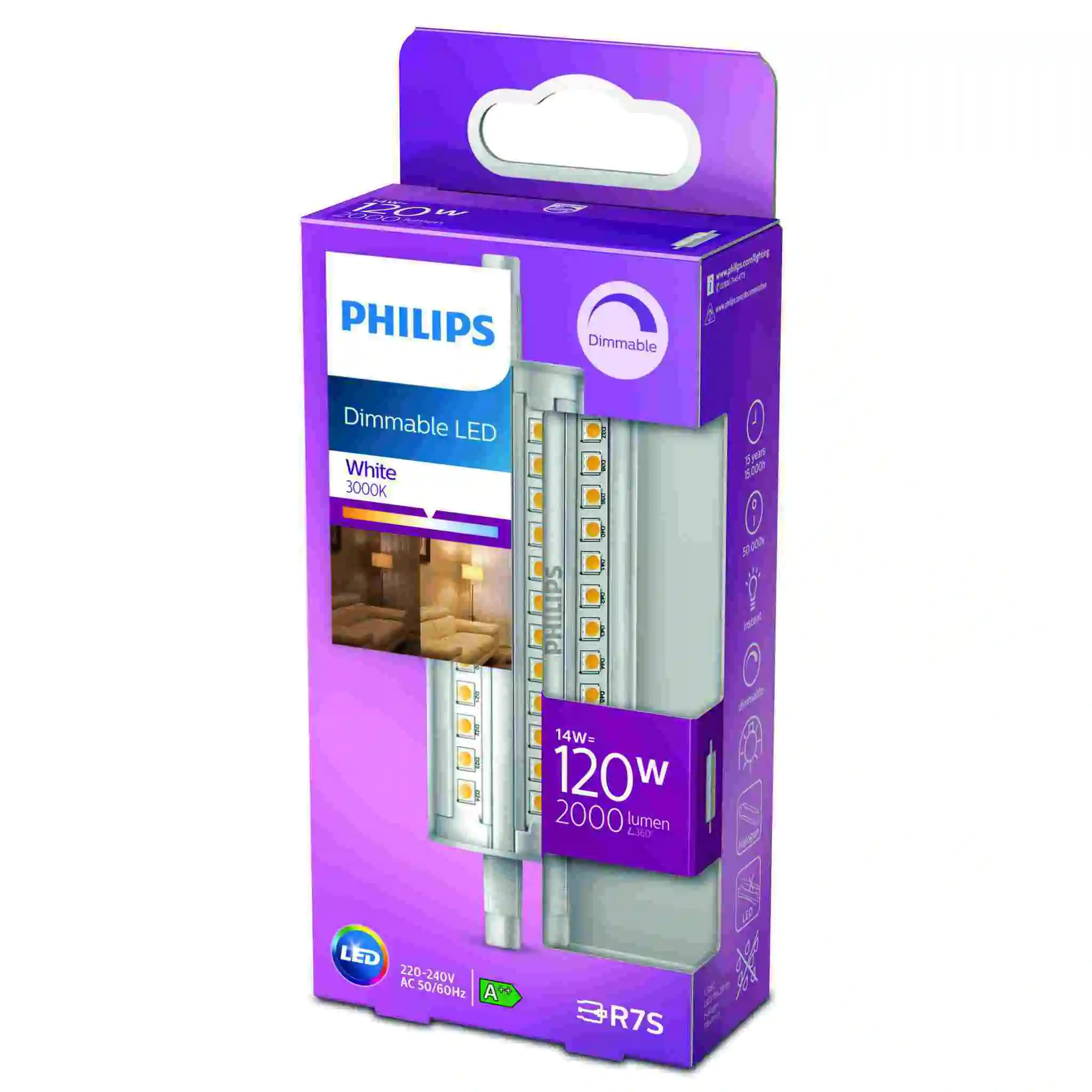 Philips LED-Leuchtmittel Spot R7S 118mm 14W warmweiß