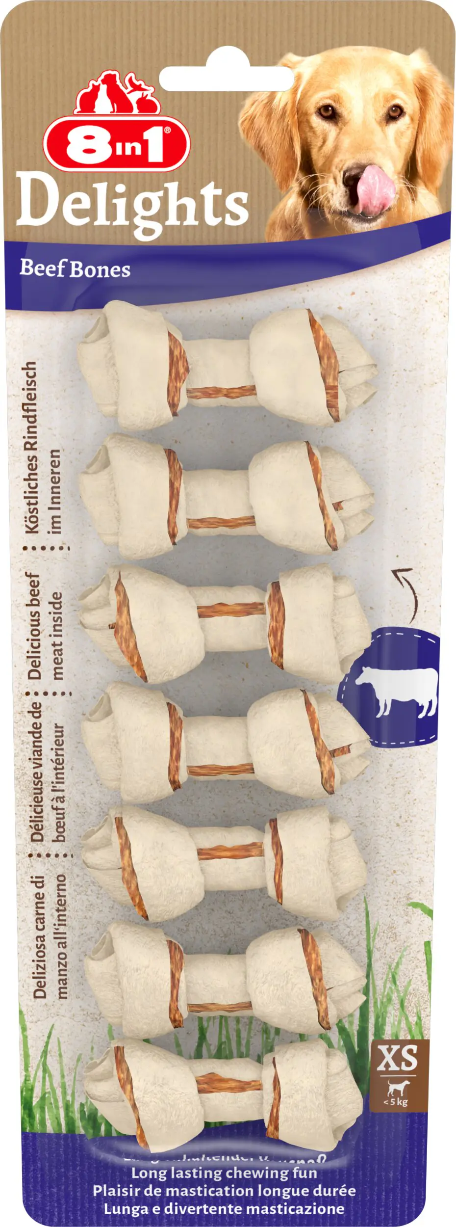 8in1 Kauknochen Delights Beef XS