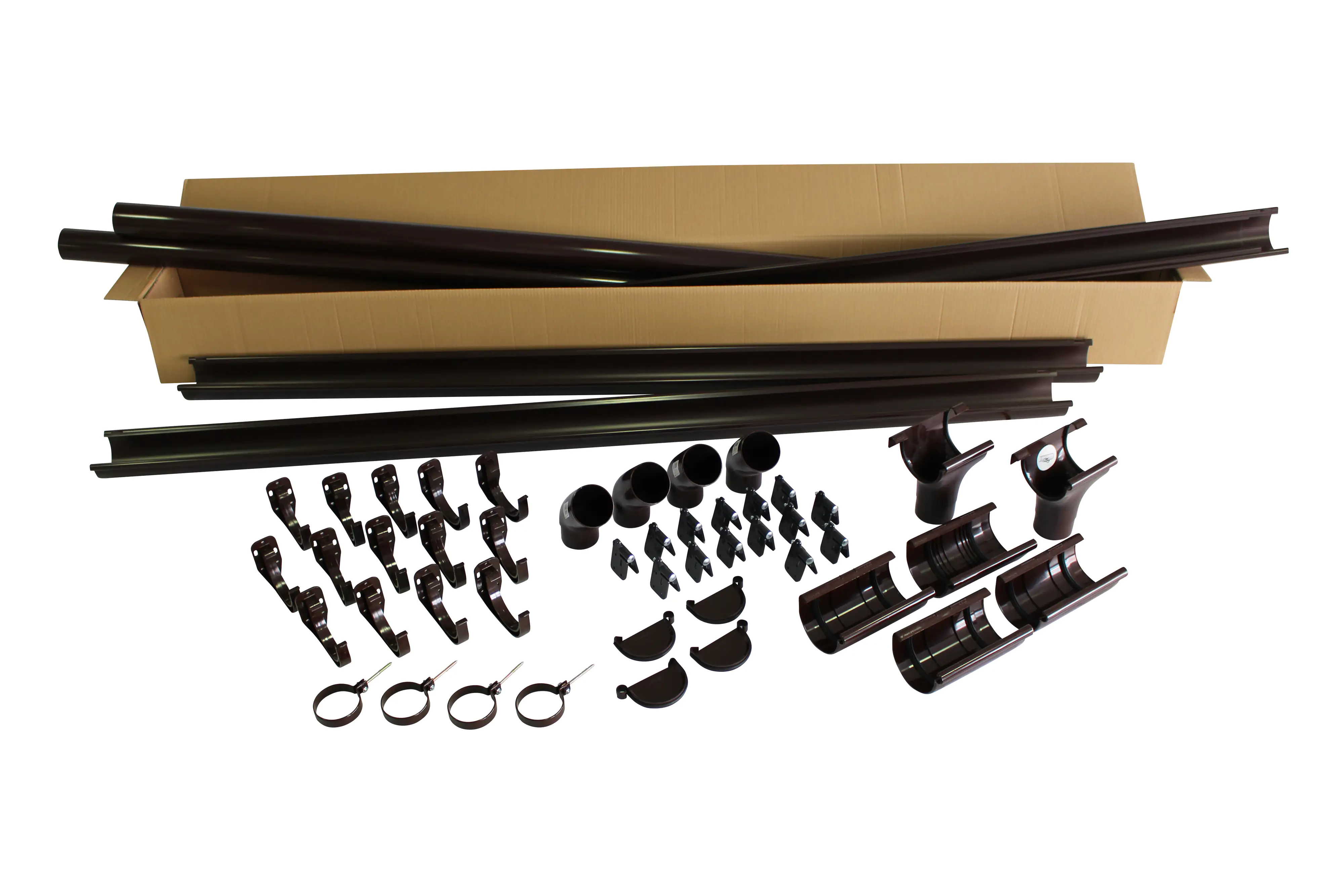 Marley Dachrinnen-Komplettset RG 100 für Garten- und Blockhäuser bis 4 m braun Marley Dachrinnen-Komplettset RG 100 für Garten- und Blockhäuser bis 4 m braun