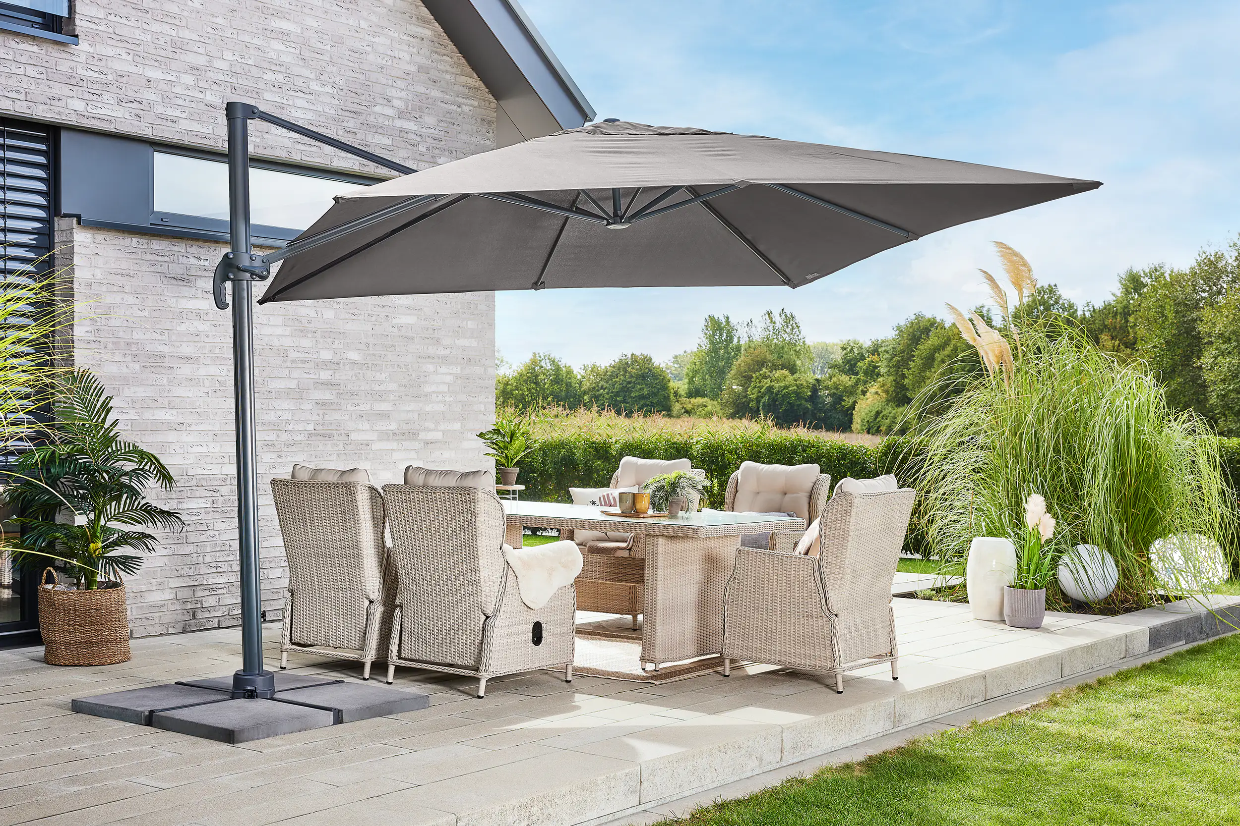 Primaster Ampelschirm Catania anthrazit 300 x 300 cm