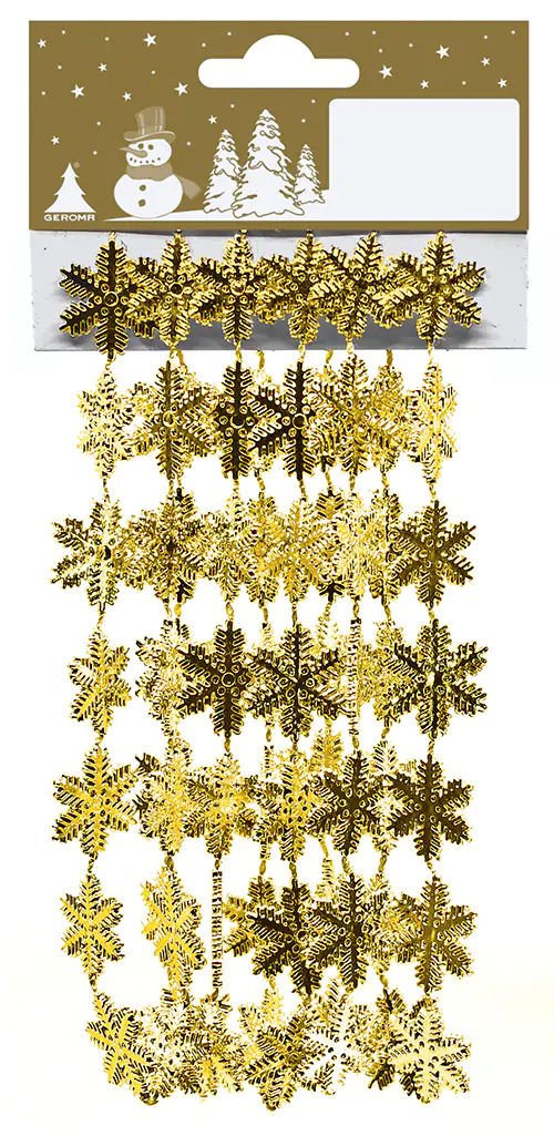 Schneeflockengirlande gold 180 cm