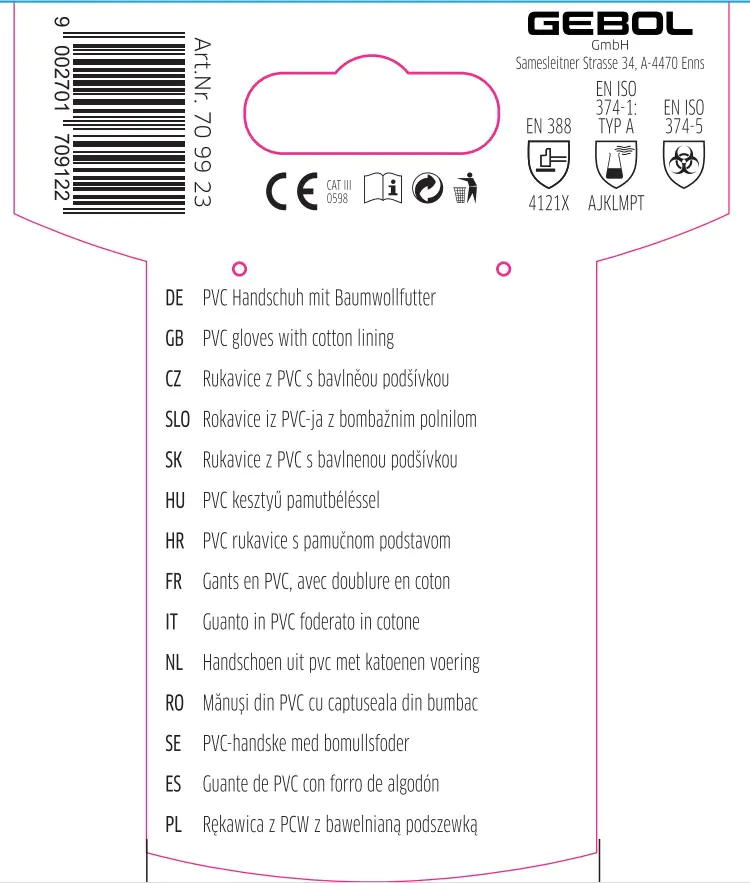 Gebol Handschuh Blue Tech  