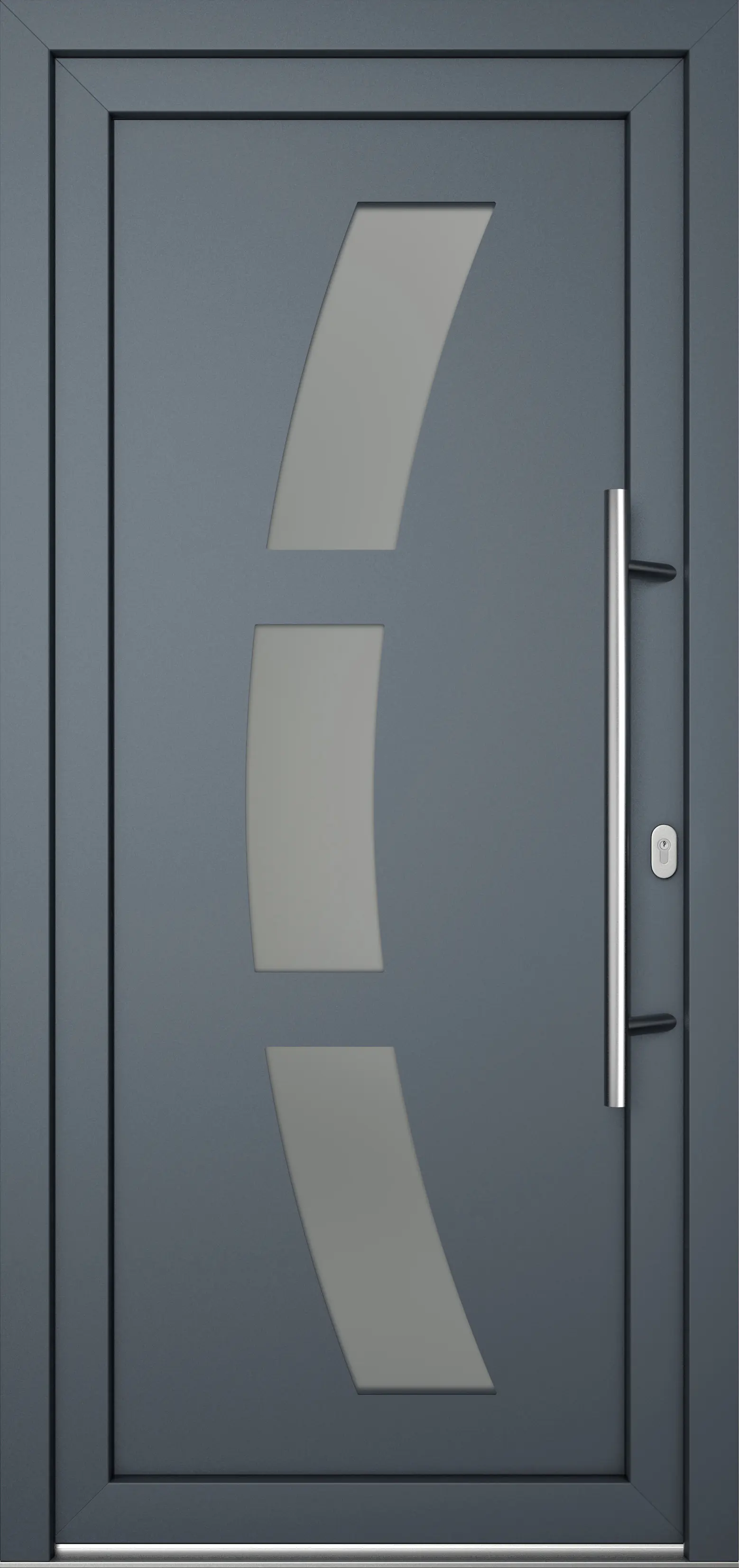 Meeth Haustür Optimal Pro PVC Modell 103 98 x 200 cm DIN Rechts weiß/titan
