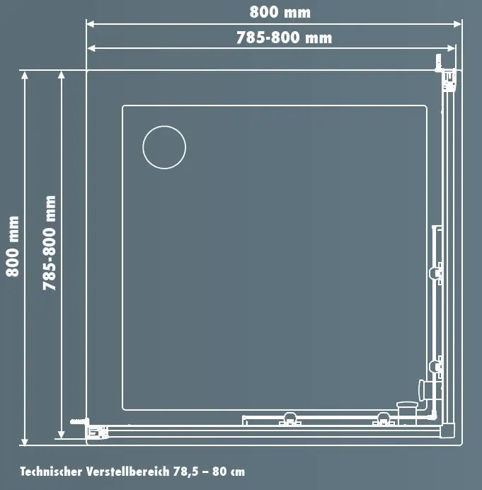 Primaster Eckdusche Easy-5 Schiebetür 80 x 80 cm Klarglas chrom Primaster Eckdusche Easy-5 Schiebetür 80 x 80 cm Klarglas chrom