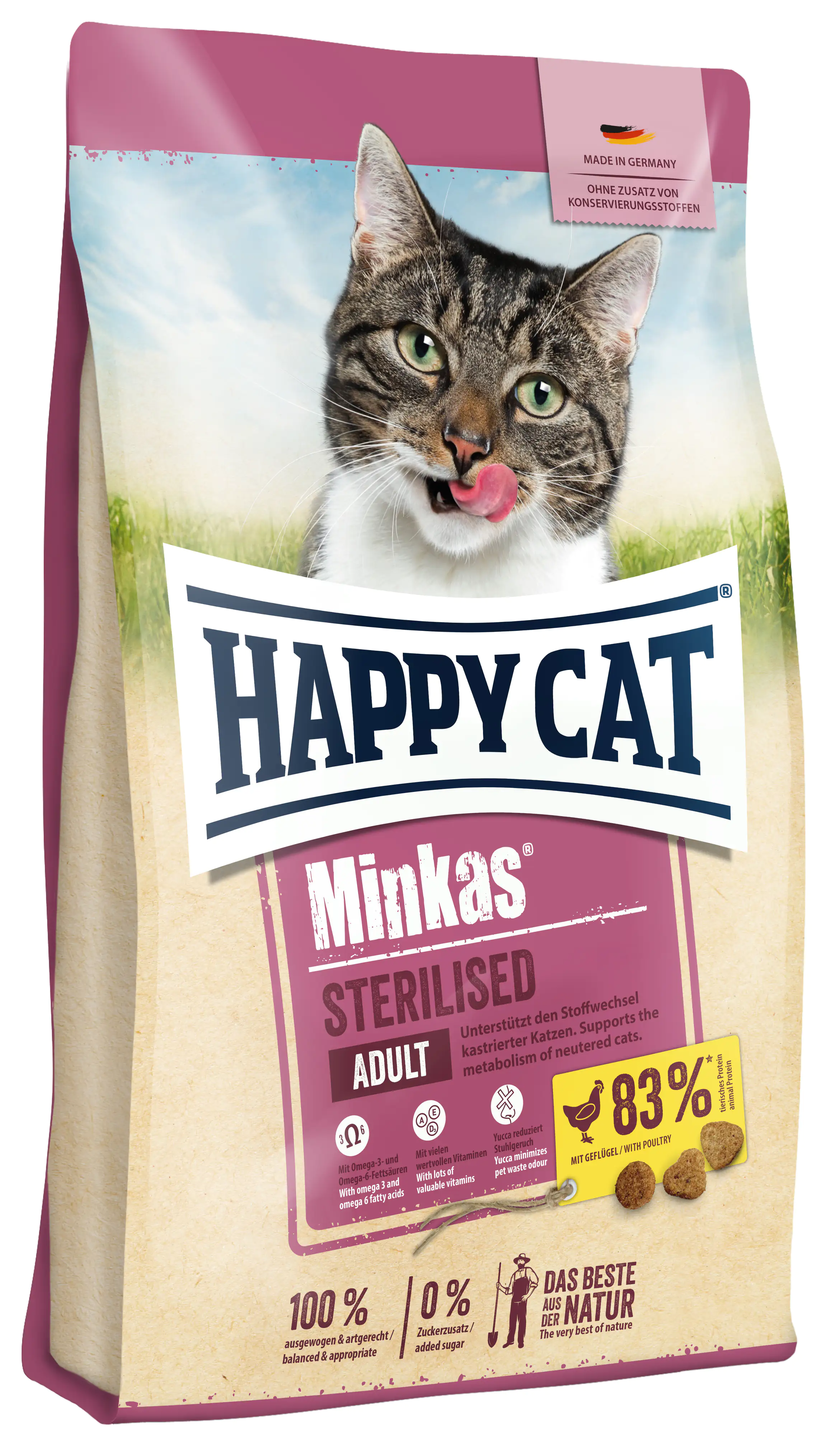 HappyCat Katzenfutter Minkas Sterilised Geflügel 10 kg HappyCat Katzenfutter Minkas Sterilised Geflügel 10 kg